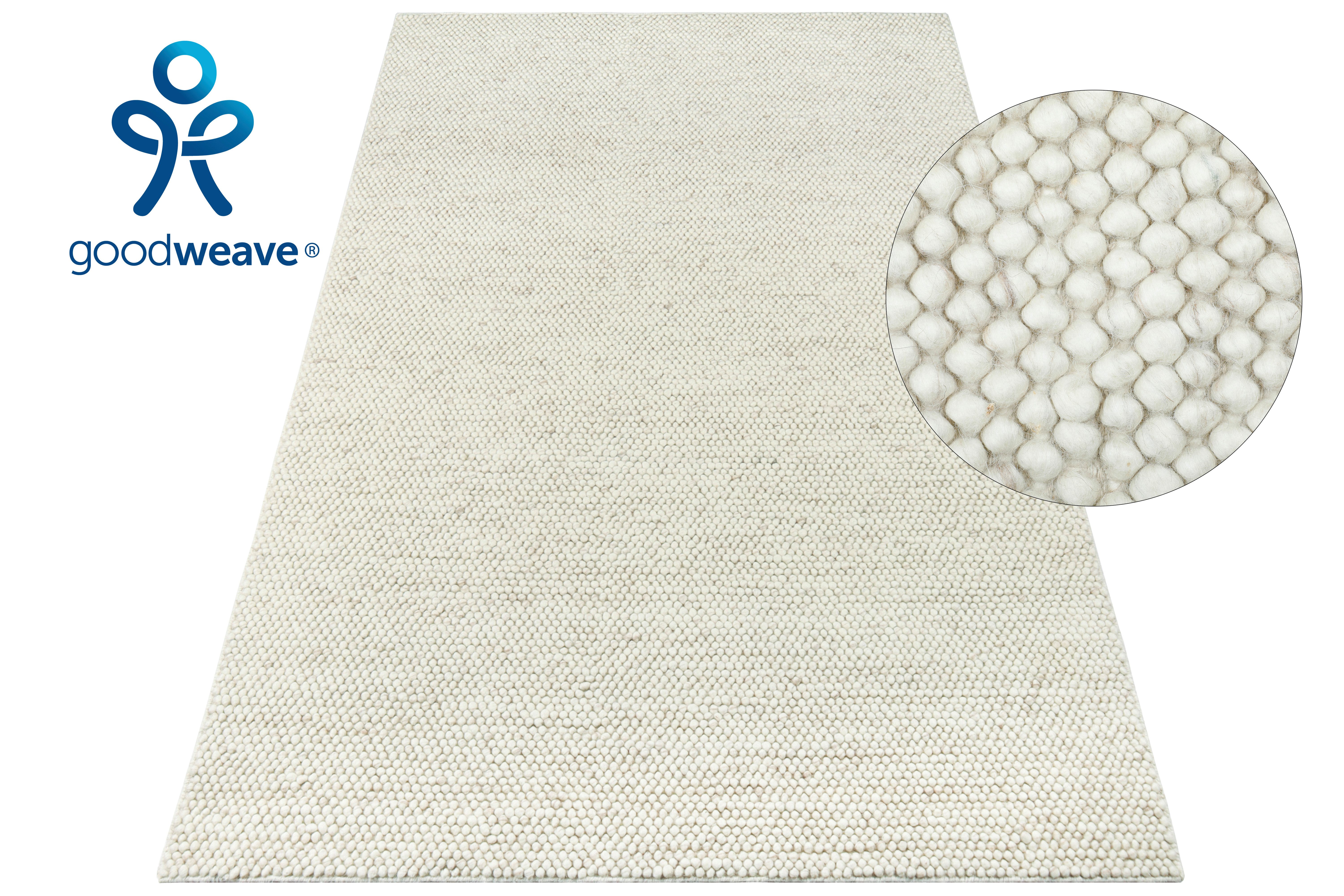 my home Wollteppich Wolly, Wolle, rechteckig, Höhe: 14 mm, handgewebt, Handweb Teppiche, Wohnzimmer, Schlafzimmer, Esszimmer. Reduzierter Preis € 32,88. Unverbindliche Preisempfehlung € 75,99