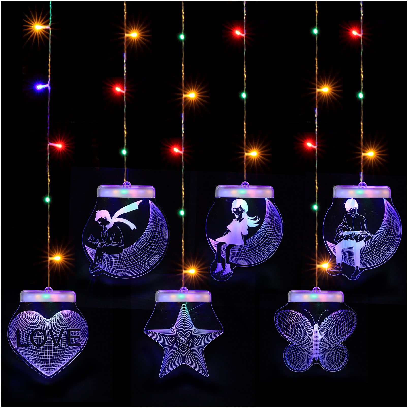 Sunicol LED-Lichterkette LED Lichtervorhang, Dimmbare Twinkle günstig online kaufen