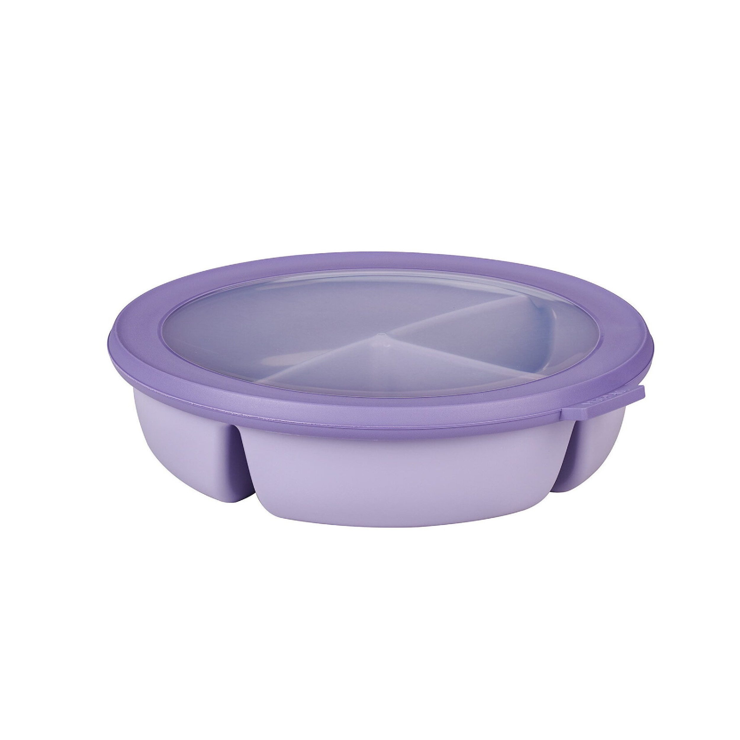 Mepal Lunchbox Runde Bento-Schüssel mit 3 Fächern, luftdicht, für Meal-Prep, Polypropylen (PP), Thermoplastische Elastomere (TPE), Vivid Lilac, Mahlzeiten getrennt aufbewahren