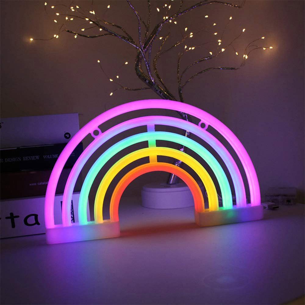 Rosnek LED Dekolicht Lippen Katzen Regenbogen Herz, für Wanddekoration Shop günstig online kaufen