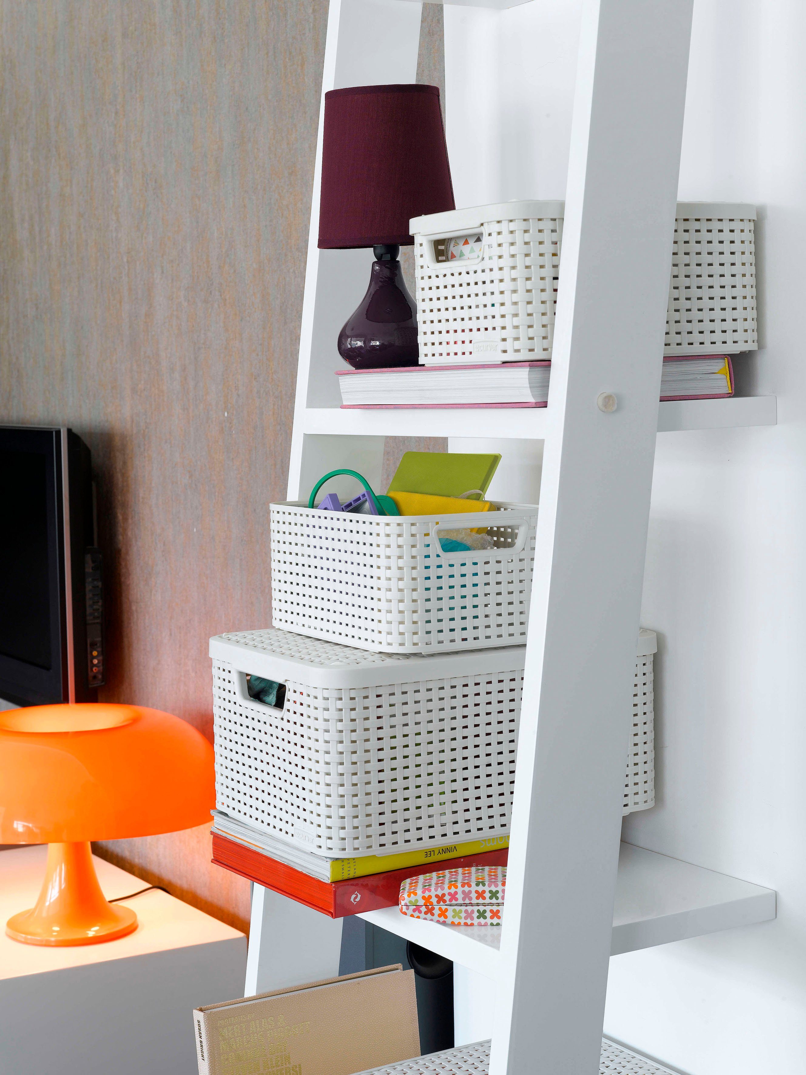Curver Organizer Style Box L+M+S (Set, 3 St), Aufbewahrungsbox, stapelbar mit und ohne Deckel