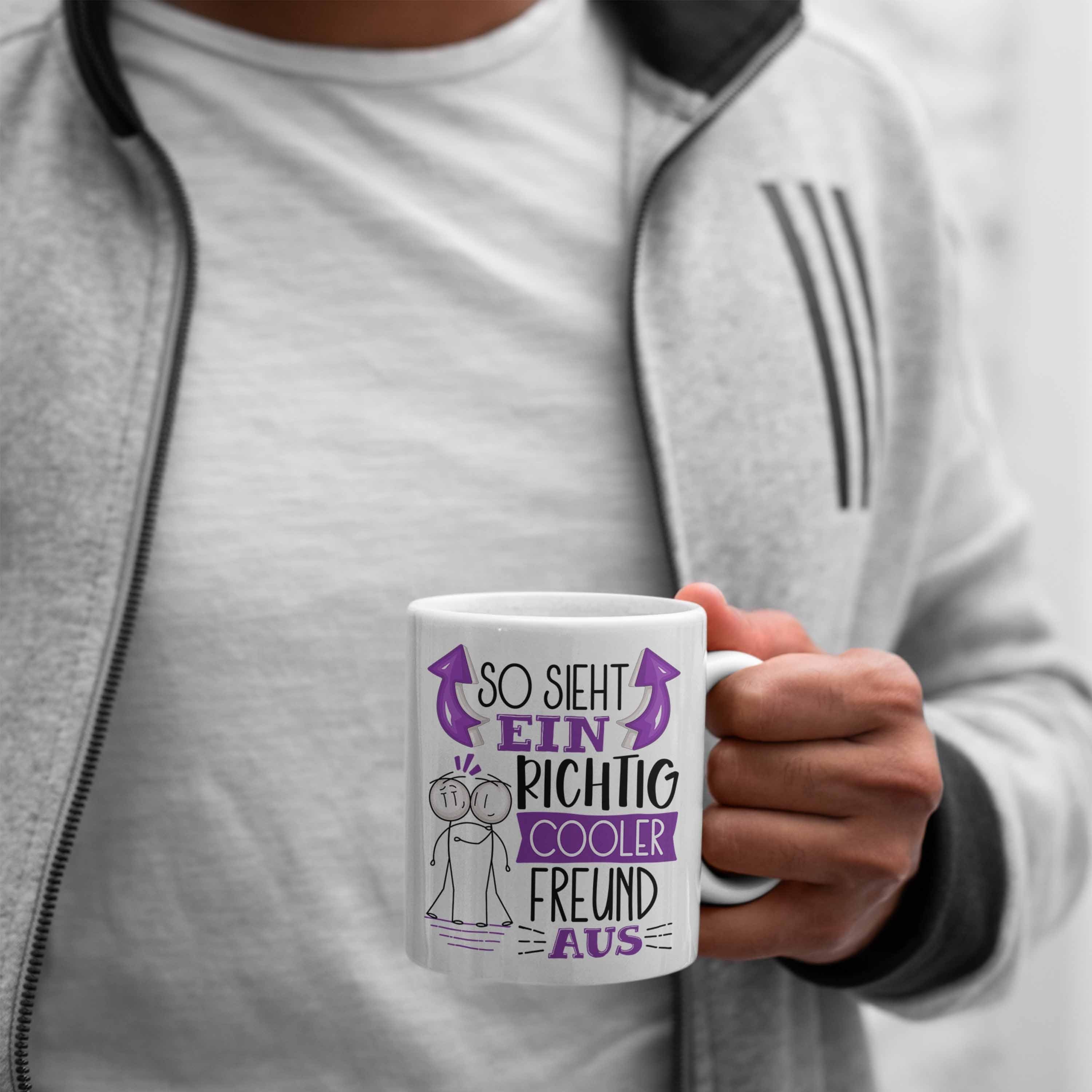 Trendation Tasse Bester Cooler Tasse Weiss Ein Sieht Geschenk RIchtig Freund Bester So Freund