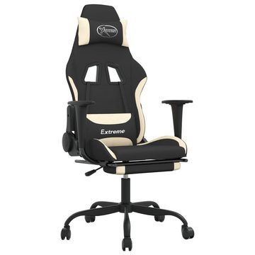 vidaXL Bürostuhl Gaming-Stuhl mit Fußstütze Schwarz und Creme Stoff