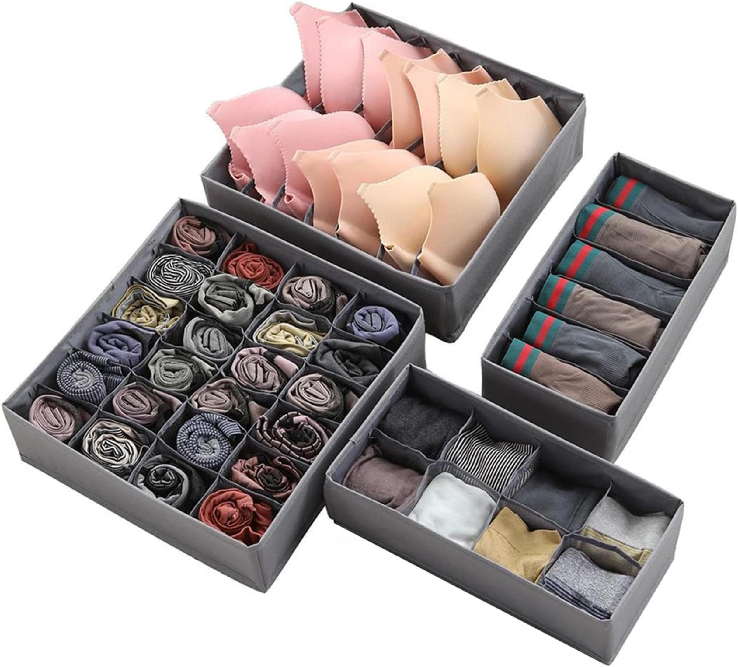 Coonoor Aufbewahrungsbox 4 Unterwäsche-Organizer, faltbarer Kleiderschrank- günstig online kaufen