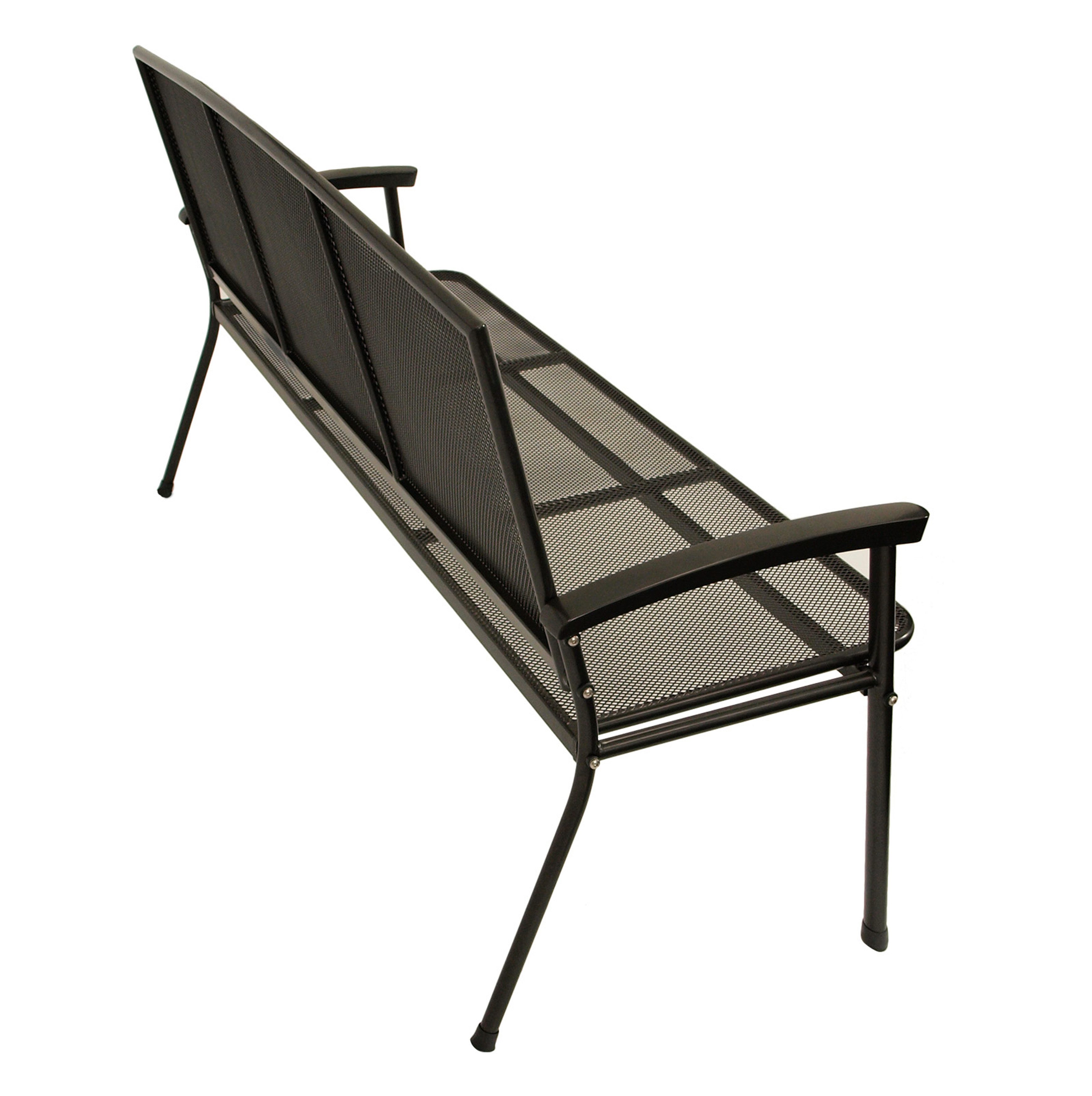 TPFGarden Gartenbank Roma (Hochwertige Outdoor Gartenbank, 1-St., Sitzbank Outdoor Gartenbank Metall 3-Sitzer), aus massivem Streckmetall - Hochwertige Verarbeitung - Farbe Eisengrau