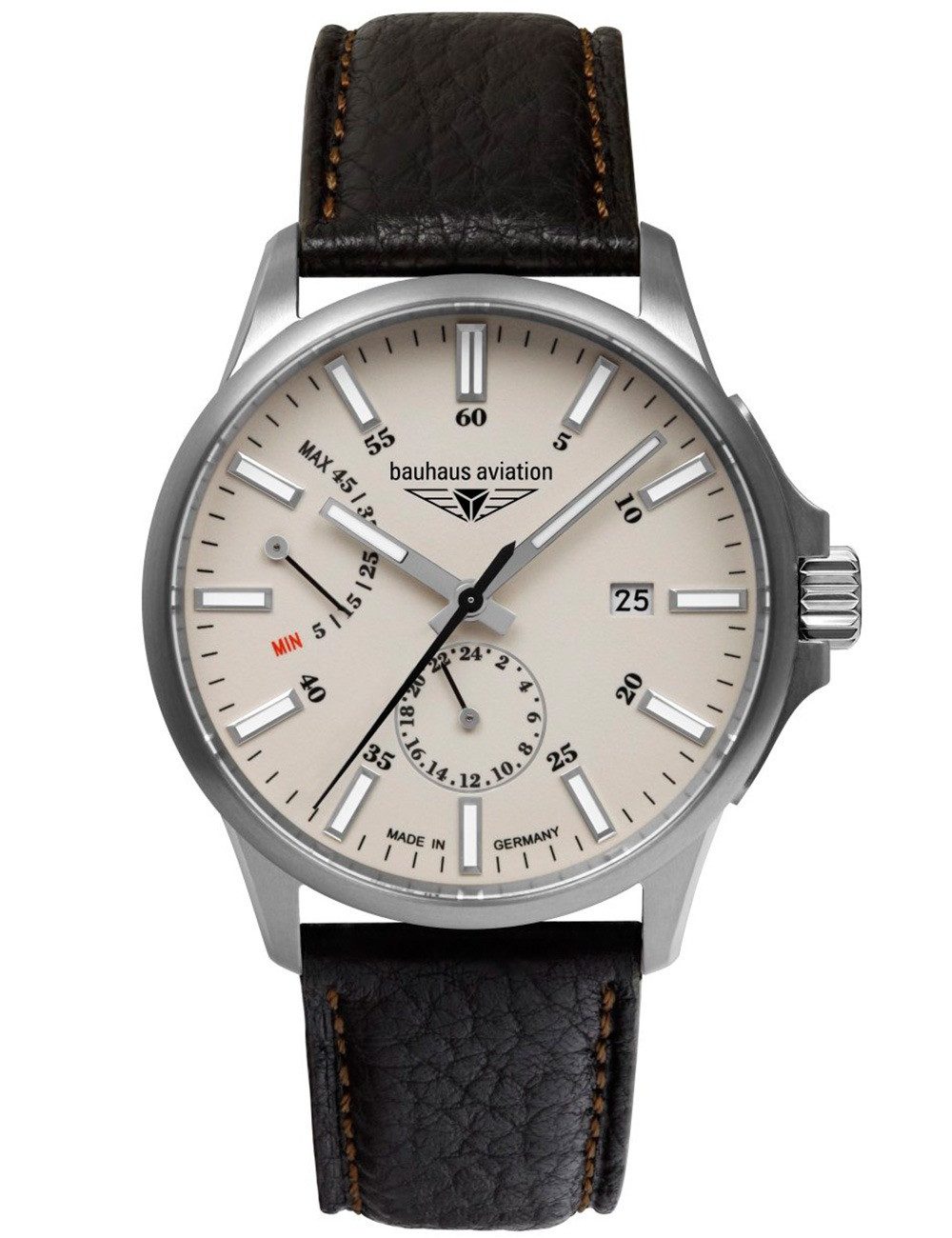 Automatikuhr Bauhaus 2860-5 Herrenuhr Aviation Automatik Titanium 42mm 10ATM Bauhaus 2860-5 Herrenuhr Aviation Automatik Titanium 42mm 10ATM