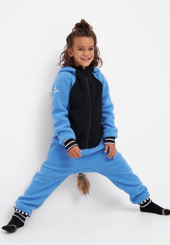 WeeDo Jumpsuit WILD THING Fleece Funwear Funwear für Kids, limitiert +  nachhaltig, Ohren und Hörner an der Kapuze