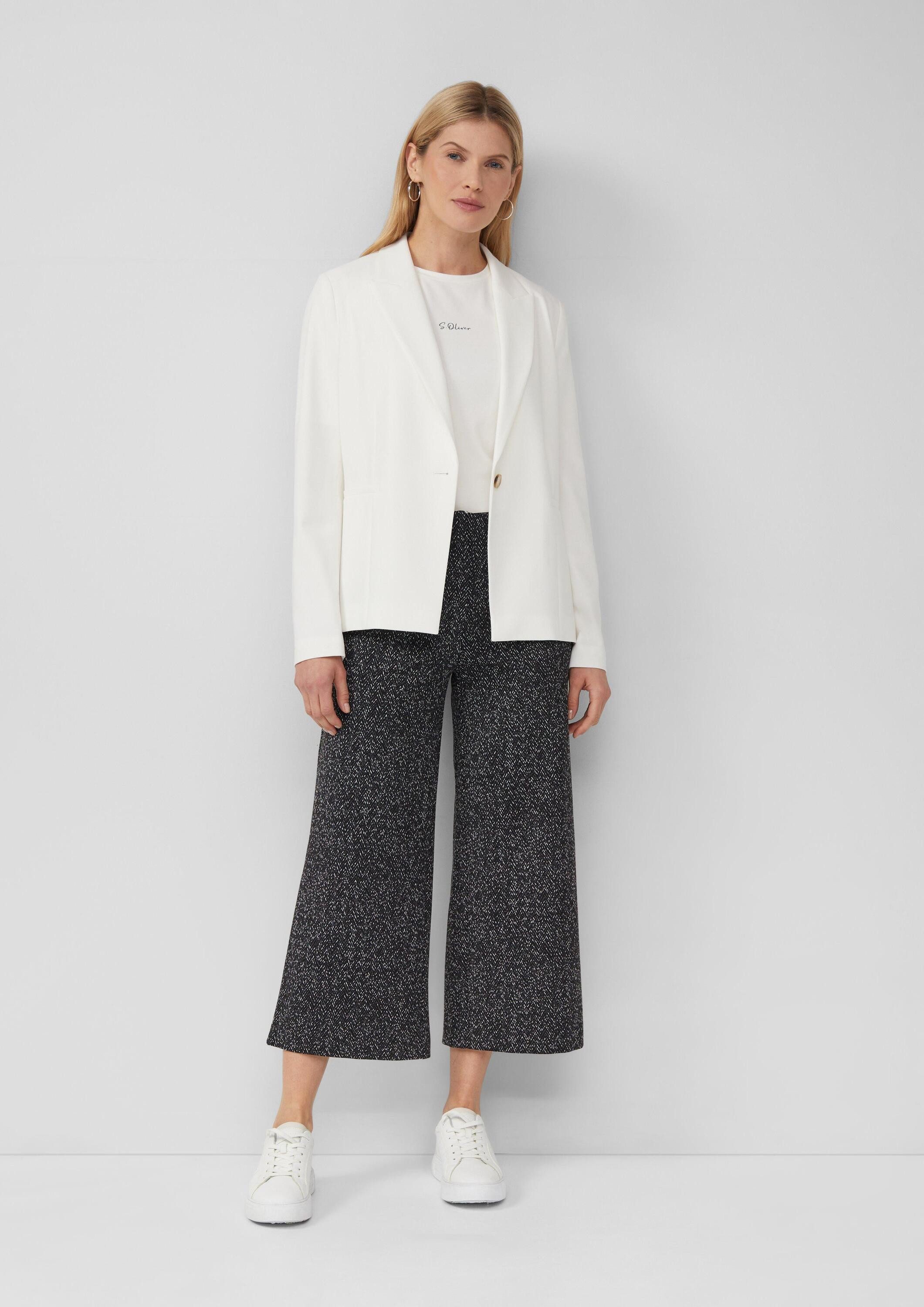s.Oliver Culotte Hose Culotte aus Jersey mit Fischgratmuster