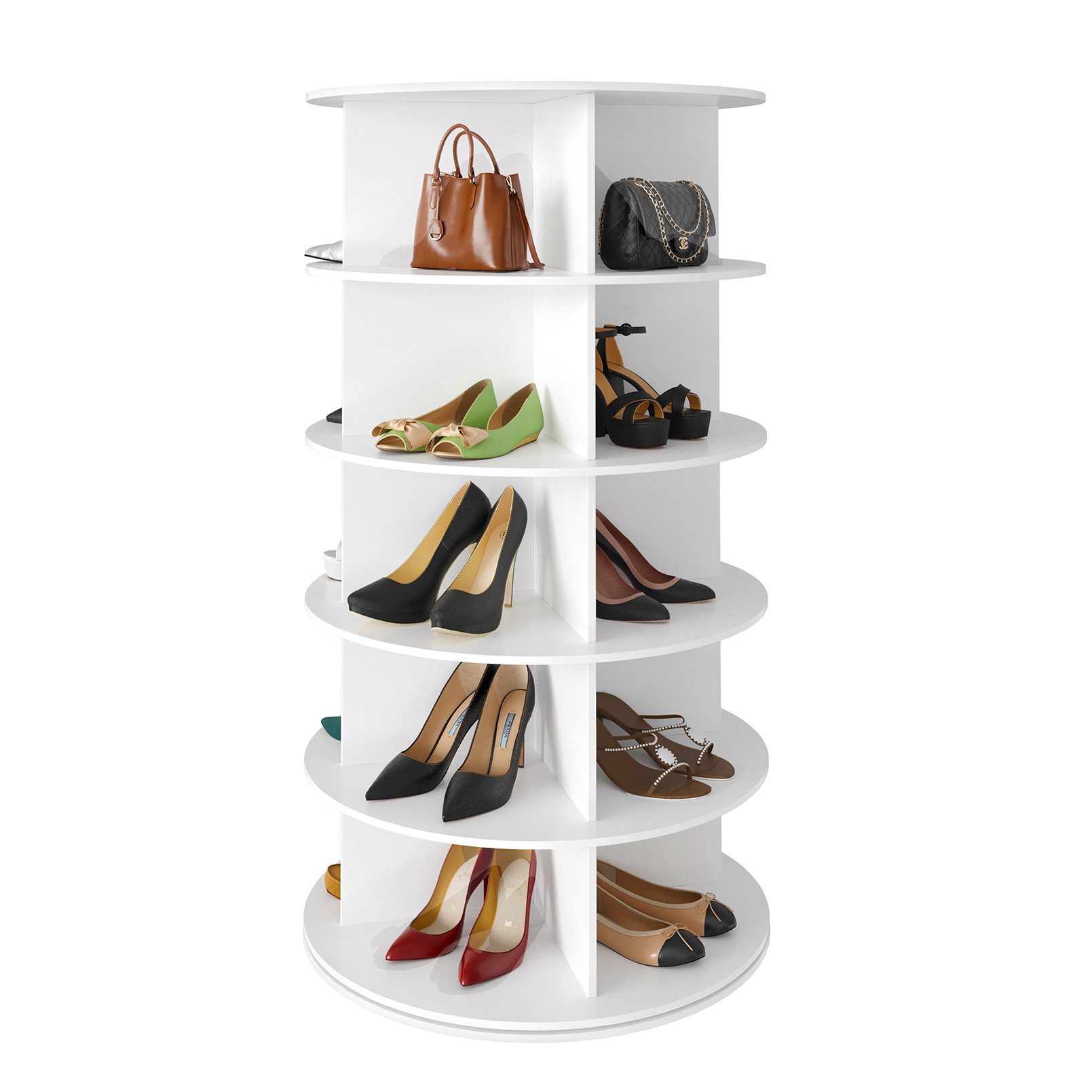 SpaceAid Bücherregal Drehbares Schuhregal, mit 5 Ebenen, 360-Grad günstig online kaufen