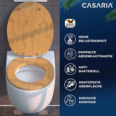 Casaria Туалет-Sitz, Doppelte Absenkautomatik MDF Holz hygienisch Toilettensitz Klobrille