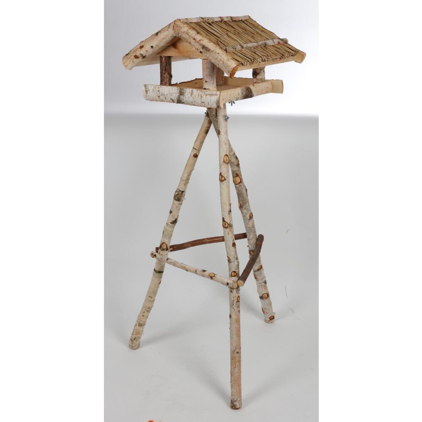 dobar Vogelhaus 6x Vogelfutterhaus Birkenholz Spender Nuss Nahrung Winter Wildvögel