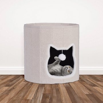 relaxdays Katzenzelt Faltbare Katzenhöhle in Beige