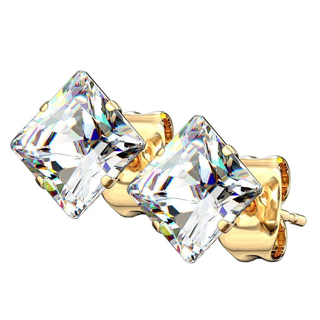 Taffstyle Paar Ohrstecker Ohrringe Stecker Ohrstecker Kristall Diamant Eckig quadratisch Form (Damen oder Herren), Geschenke für Frauen Freundin zum Geburtstag Weihnachten Valentinstag