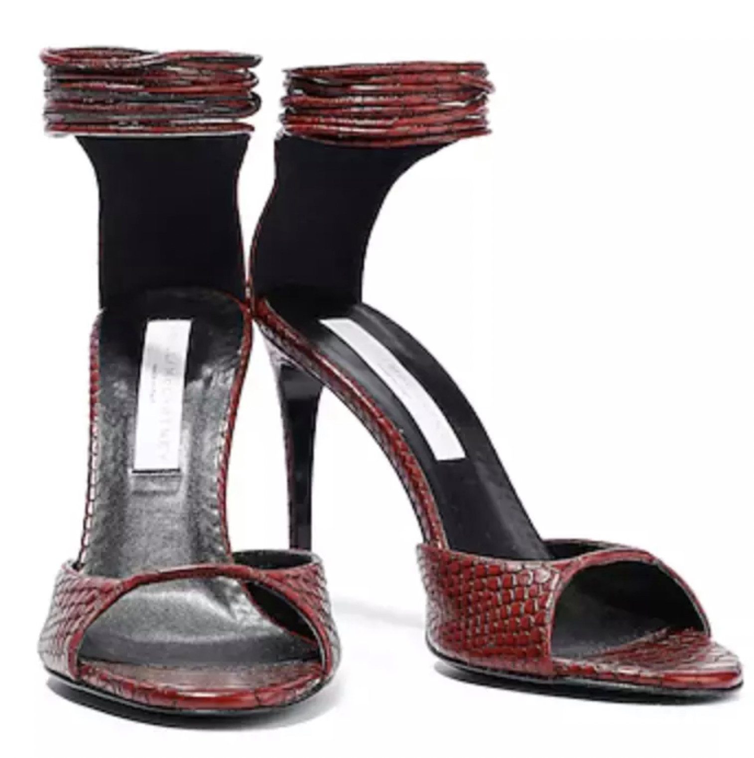 Stella McCartney Vegane Sandalen mit Schlangenprägung und Schnürung High-Heel-Pumps Verarbeitung mit Schlangenprägung Vegan – frei von Leder