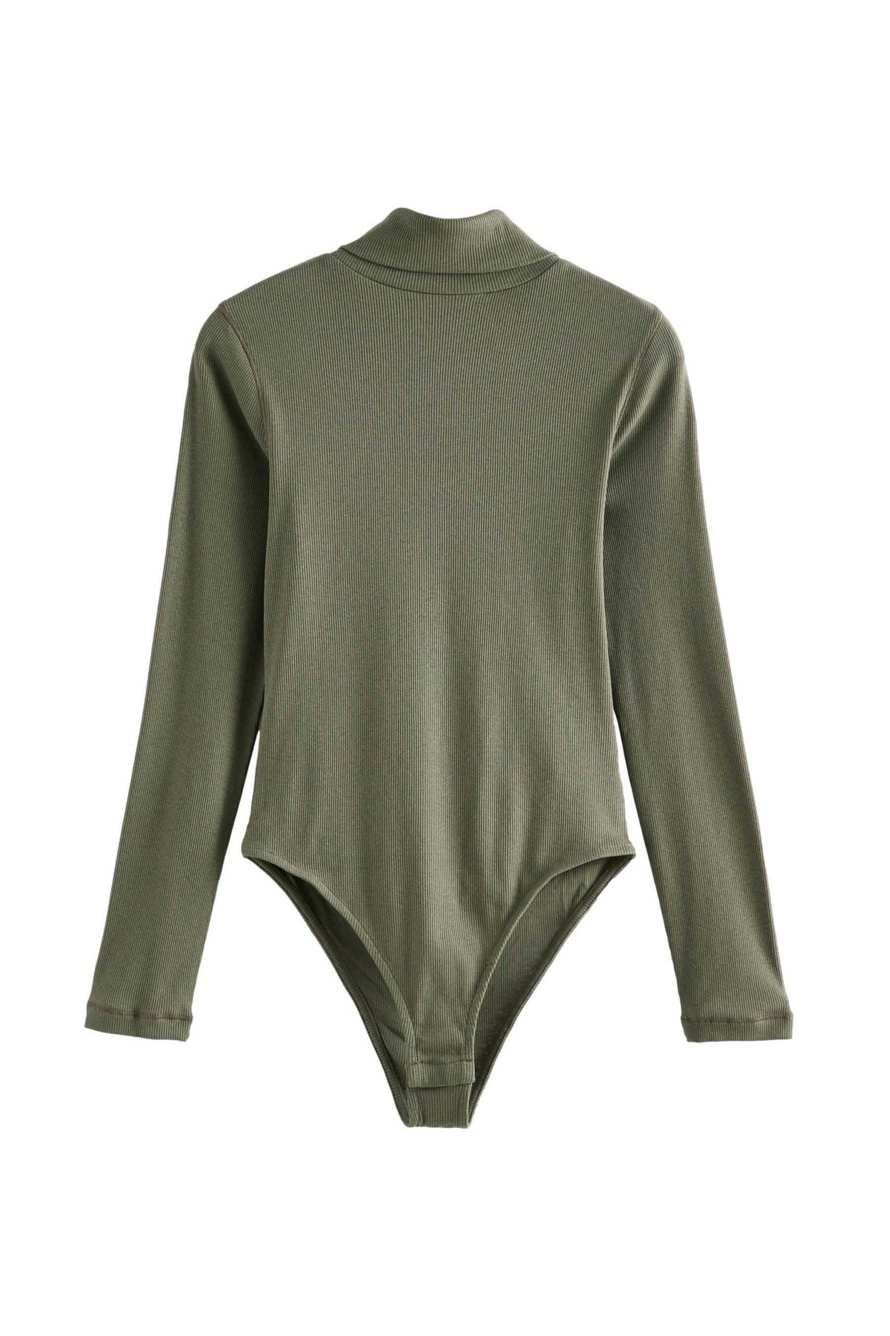 Langarmbody Langärmeliger Rippstrickbody mit Rollkragen