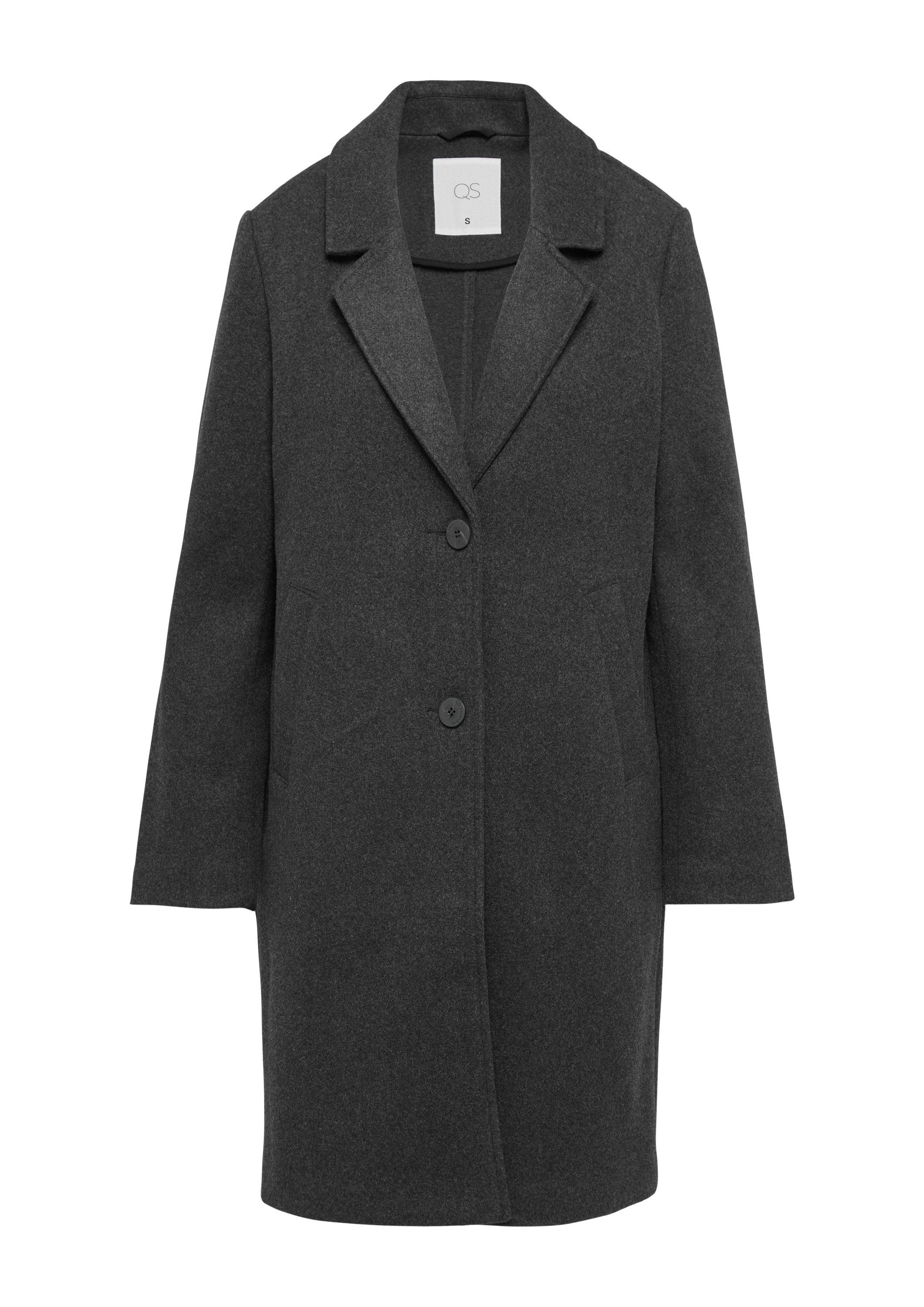 QS Funktionsmantel Outdoor-Mantel Melierter Mantel mit Reverskragen günstig online kaufen
