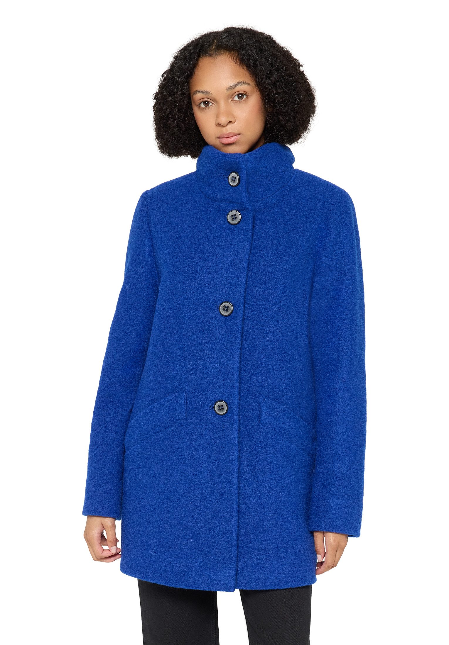 Amber & June Kurzjacke Damen Kurzmantel mit Stehkragen