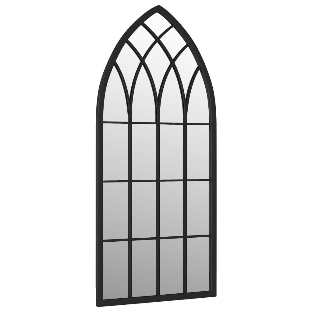 vidaXL Spiegel Gartenspiegel Schwarz 70x30 cm Eisen (1-St)