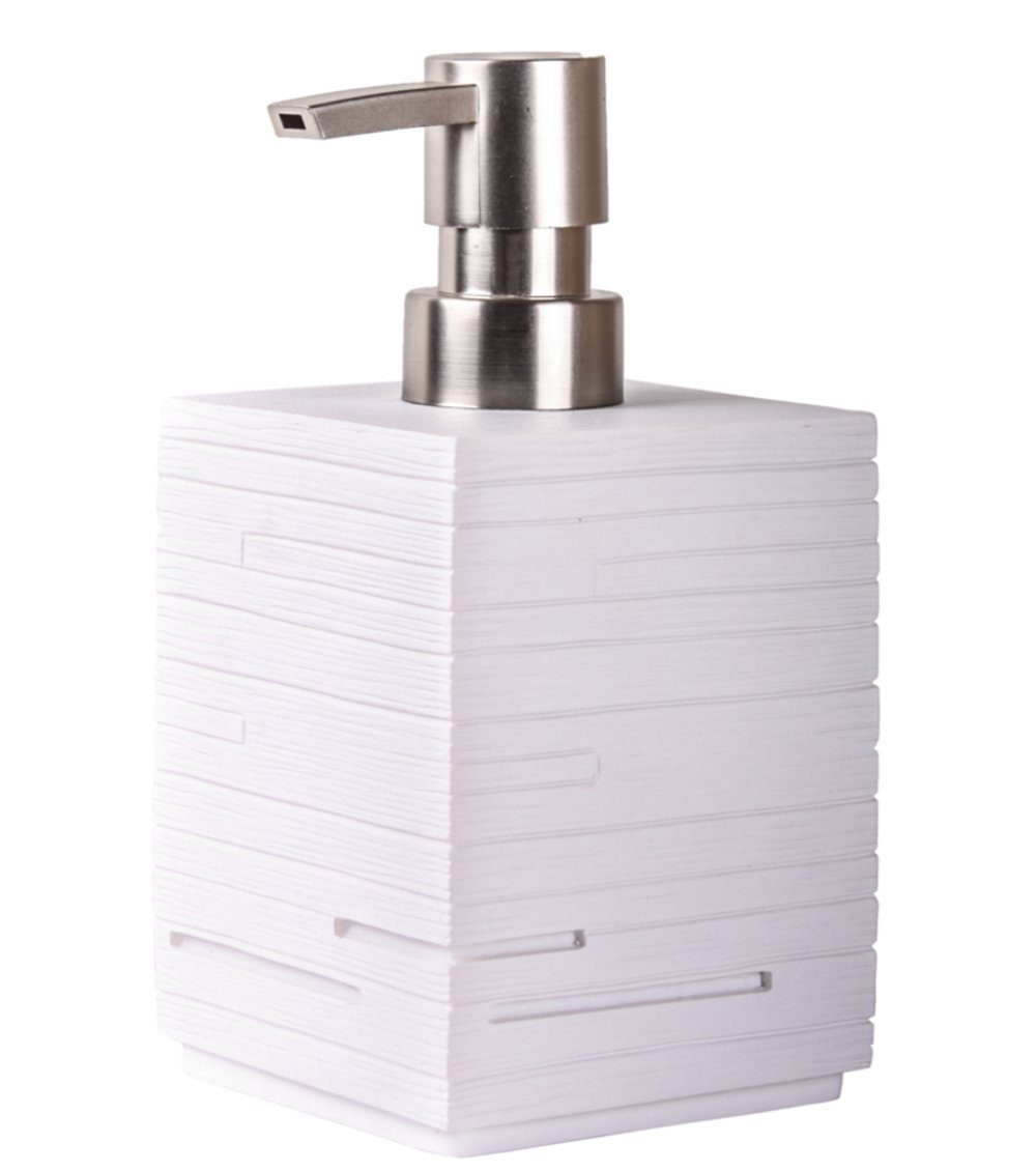 Sanilo Badaccessoire-Set Calero Weiß, WC-Bürste und Seifenspender, 2 tlg., 2-tlg., auswechselbarer Bürstenkopf, stabile Pumpe, hochwertig & modern