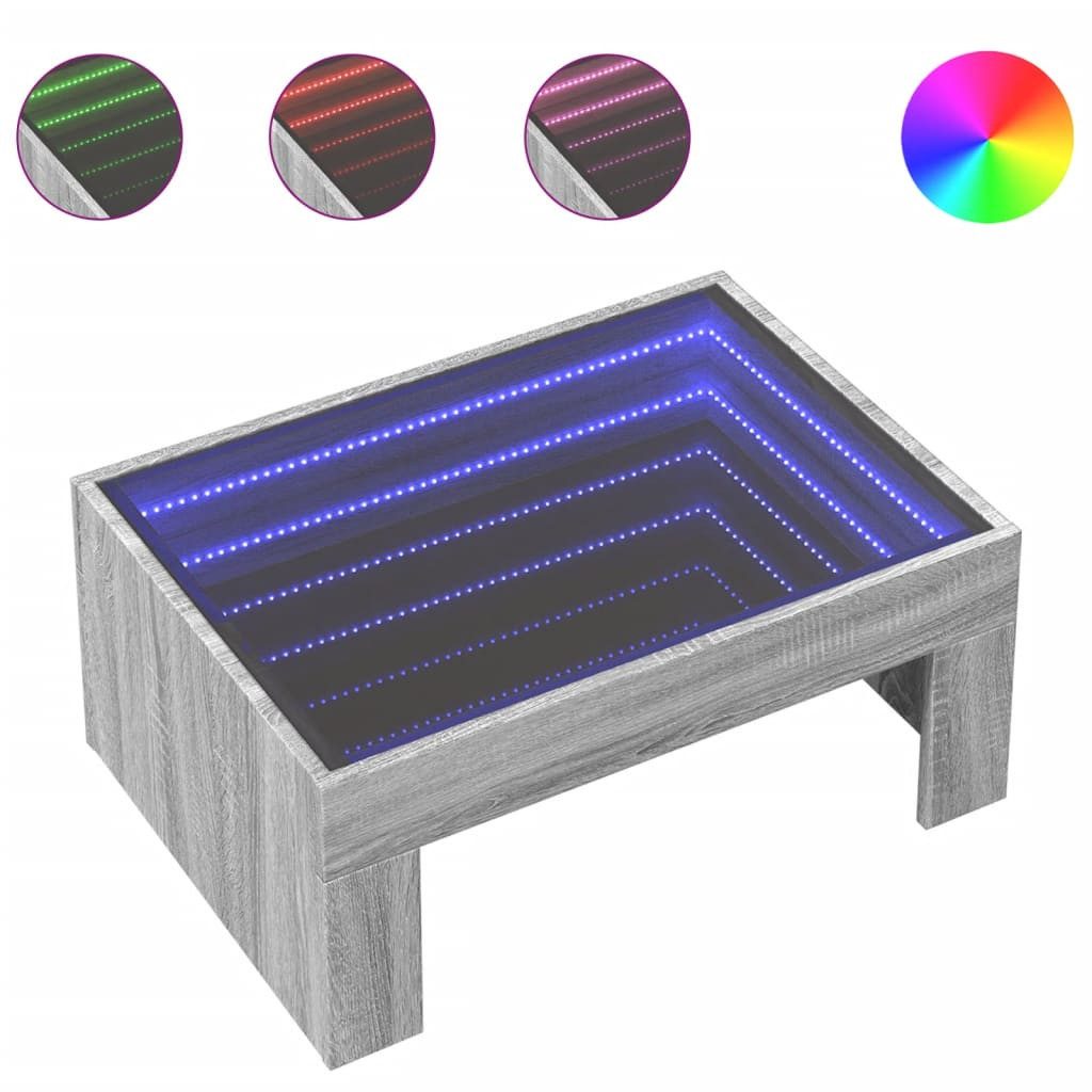 vidaXL Couchtisch Couchtisch mit Infinity-LED Grau günstig online kaufen