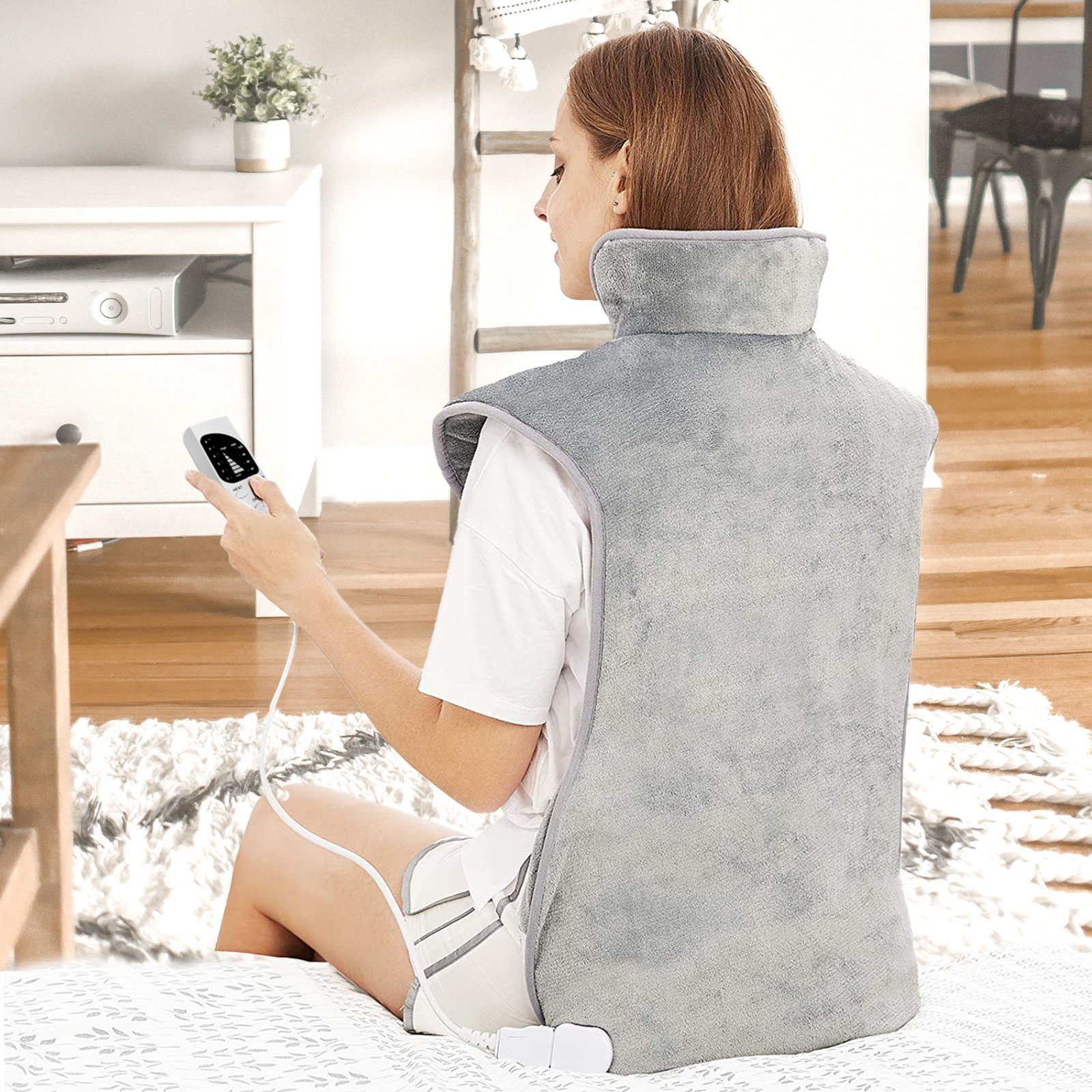 CALIYO Heizkissen Heizkissen für Rücken Schulter Nacken 50×93cm Wärmekissen, mit Abschaltautomatik, Schnelle Erwärmung Waschbar
