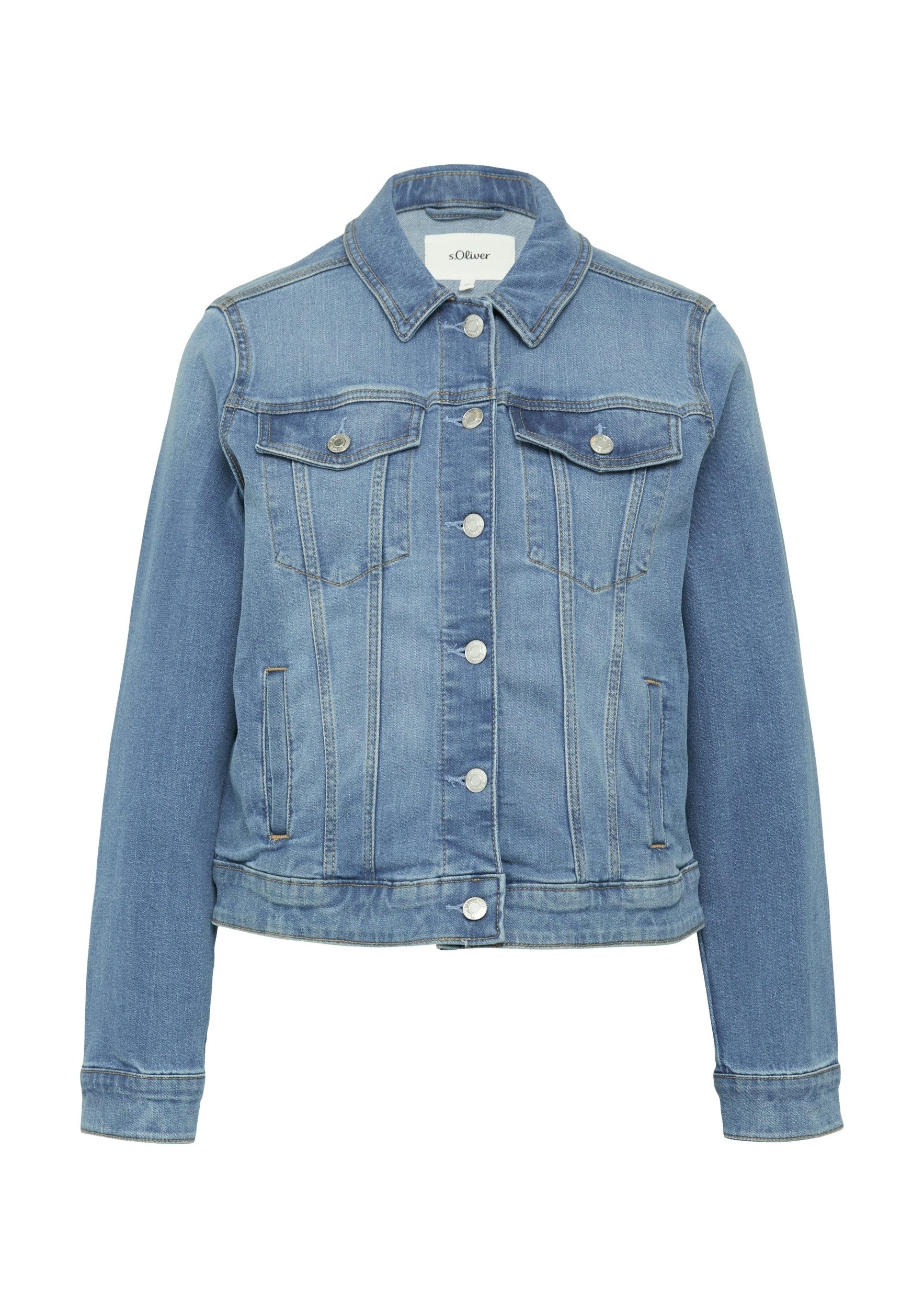 s.Oliver Jeansjacke - Jeansjacke mit Eingrifftaschen - Modische Damenjacke