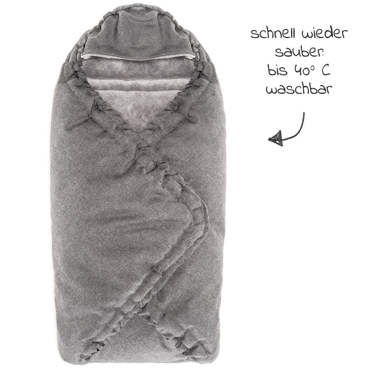 Zamboo Fußsack Grau, Baby Winter Einschlagdecke für Babyschale und Kinderwa günstig online kaufen