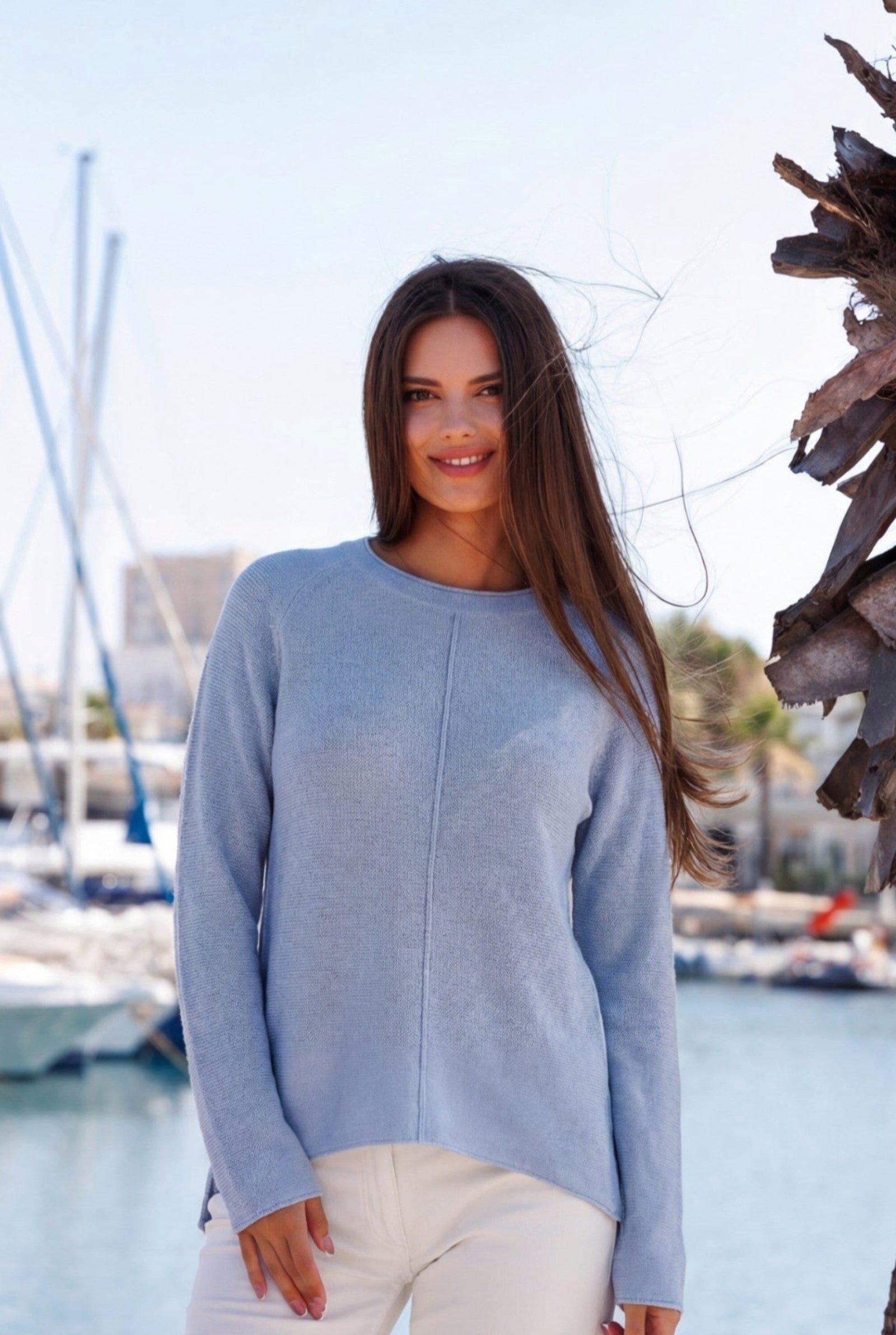 Zaubermond Strickpullover Frischer Raglan Pullover mit Ziernähten und Pendant Detail trendig