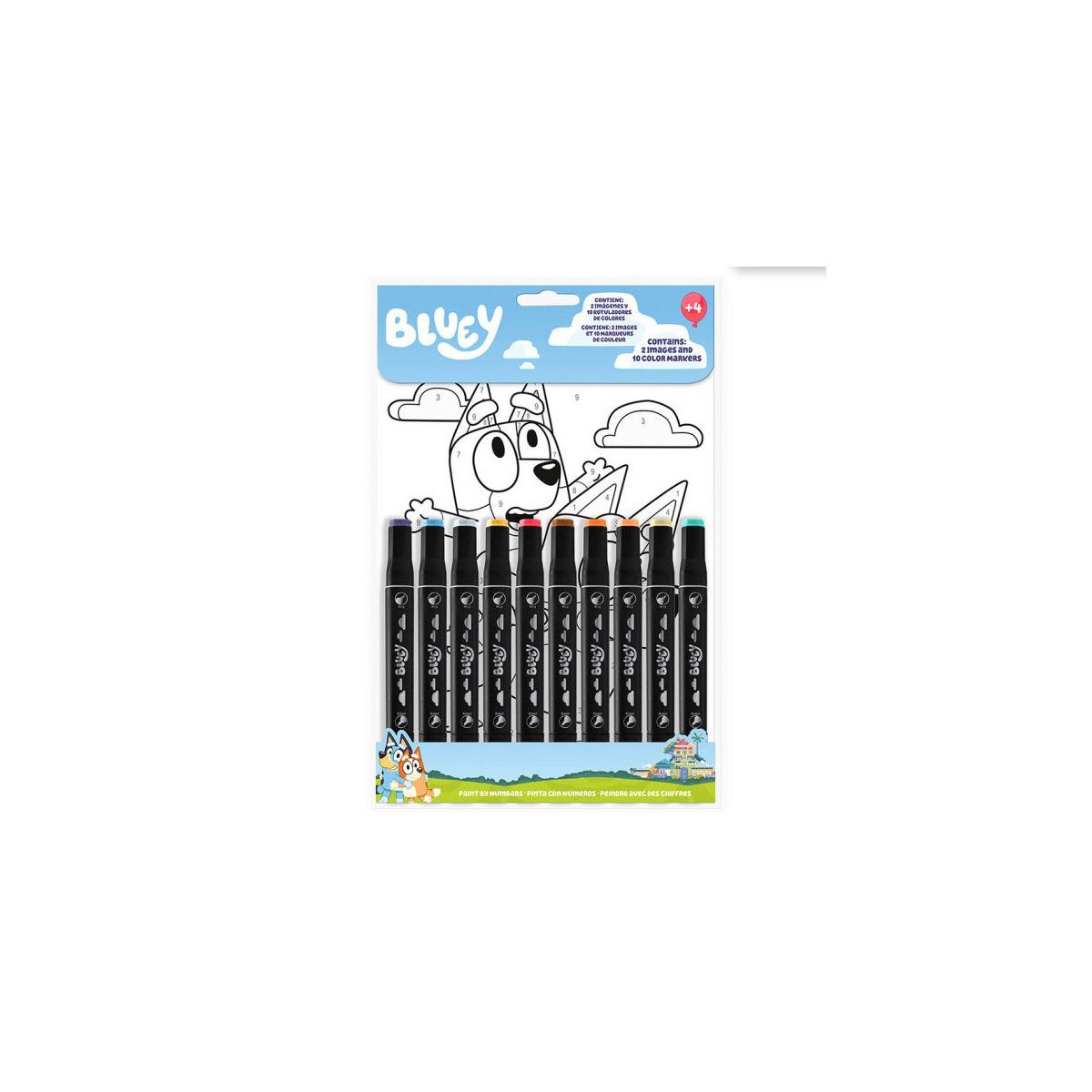 Bluey Kreativset Bluey Life Nummern-Malbuch für Kinder