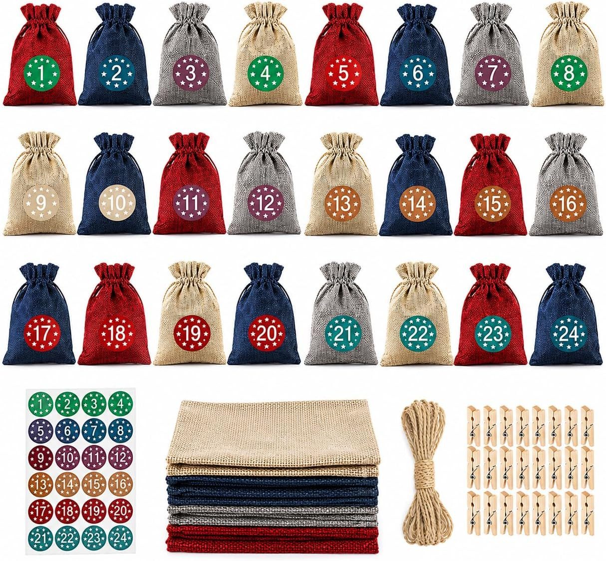 TK Gruppe DIY-Adventskalender Adventskalender 2026 24x Set zum Basteln & Befüllen – Weihnachten