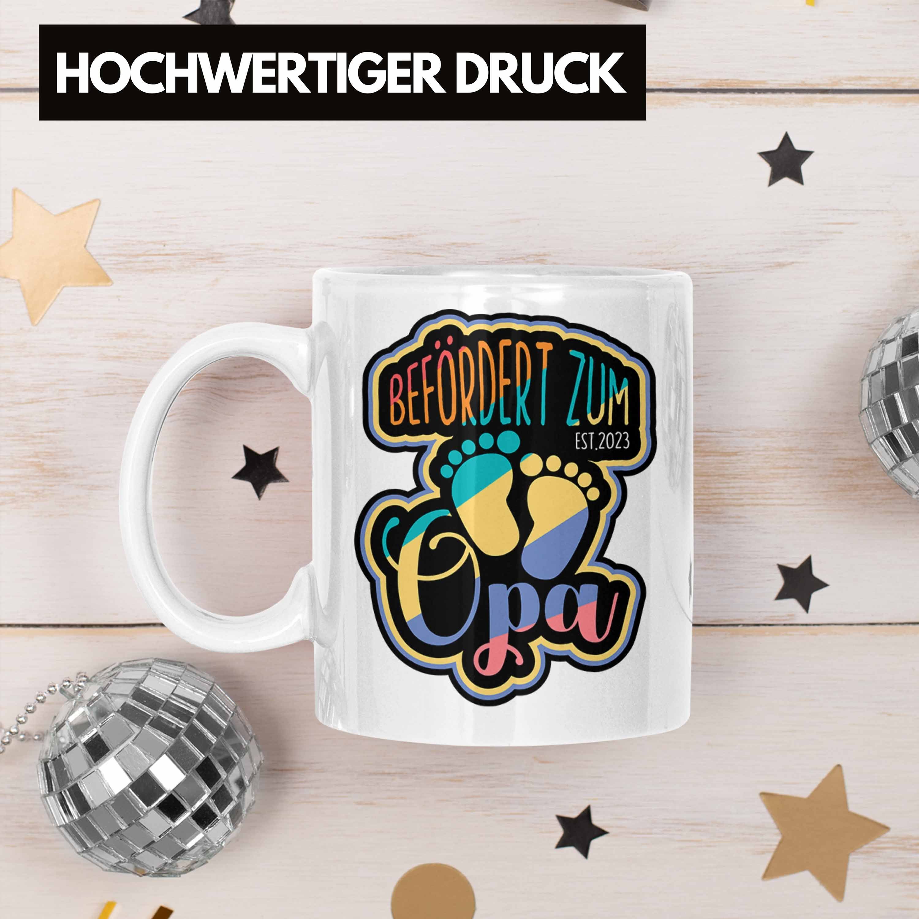 Weiss zum 2023 Schwangerschaftsankünd Tasse zur Trendation Opa Tasse Beförderung Geschenkidee