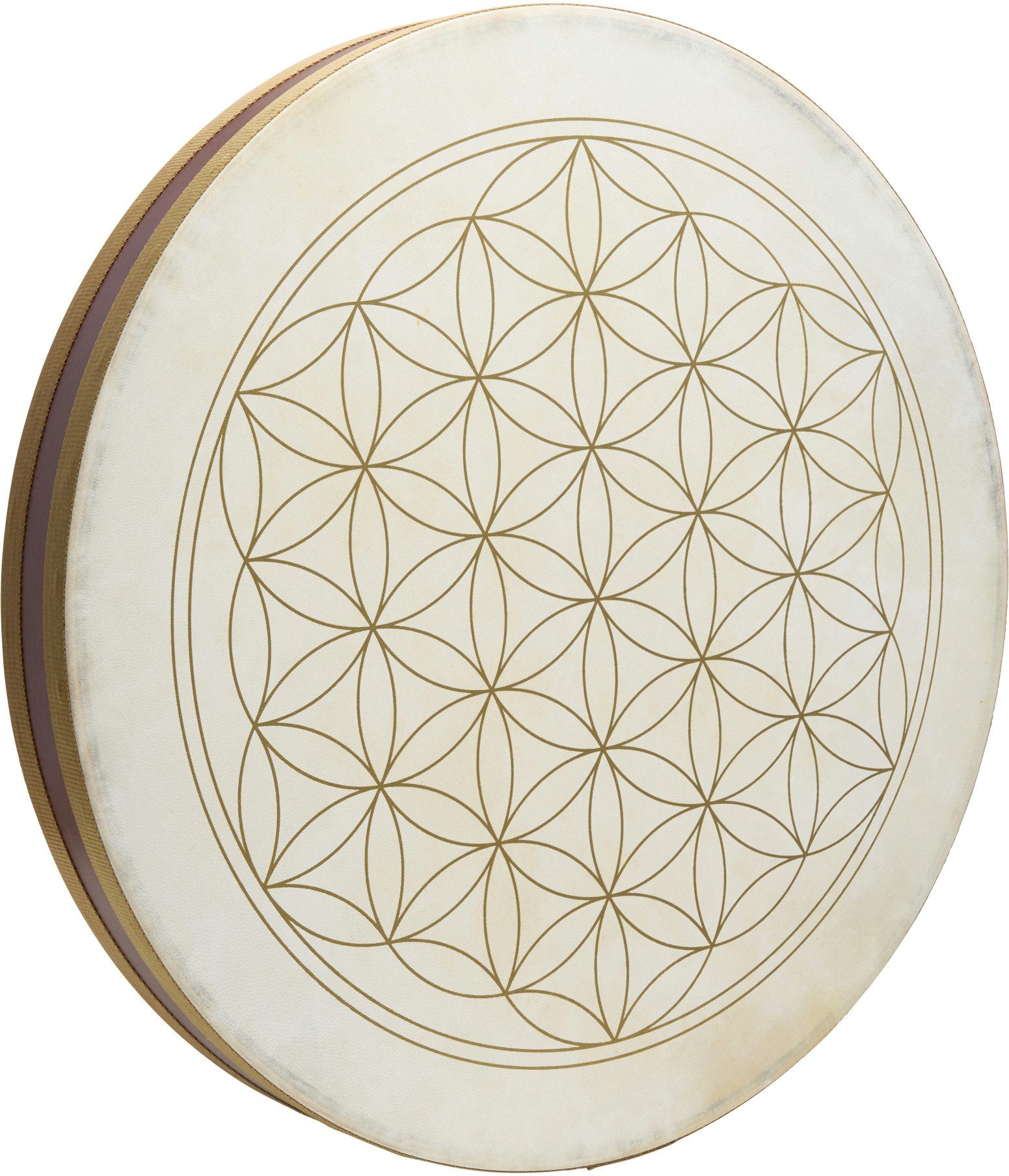 Meinl Sonic Energy Handtrommel WD22FOL 22" Flower of Life Wave Drum,Ziegenfell und Gummibaumholz, 2-St., mit Flower of Life Design
