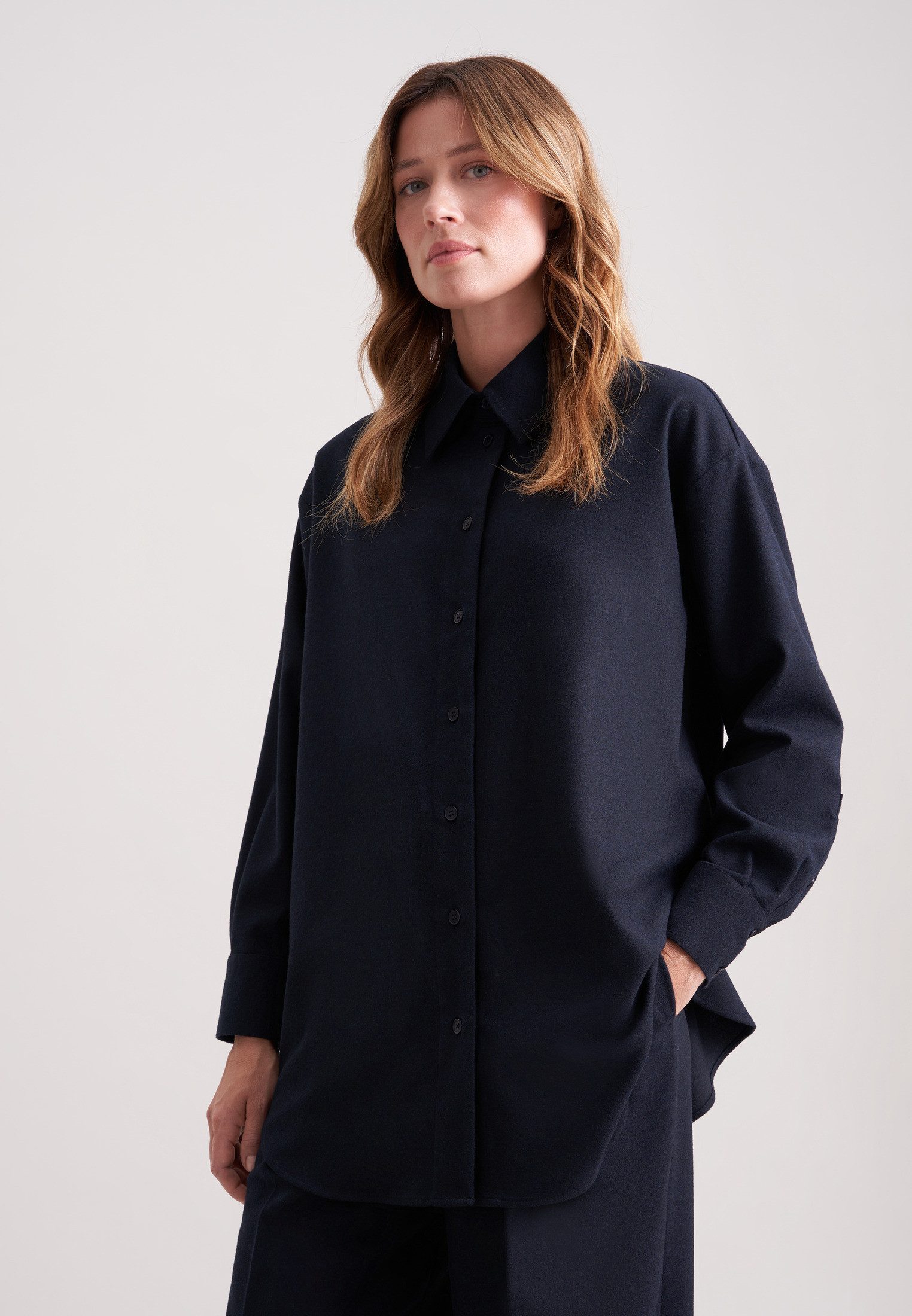 seidensticker Outdoorbluse 1/1 Kragen Flanell