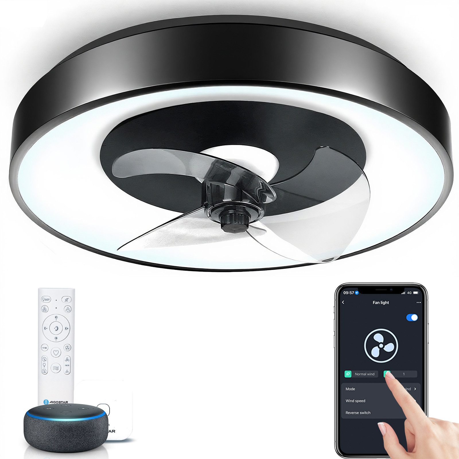 Aigostar Deckenventilator Smart Deckenventilator mit Alexa,4400LM, günstig online kaufen