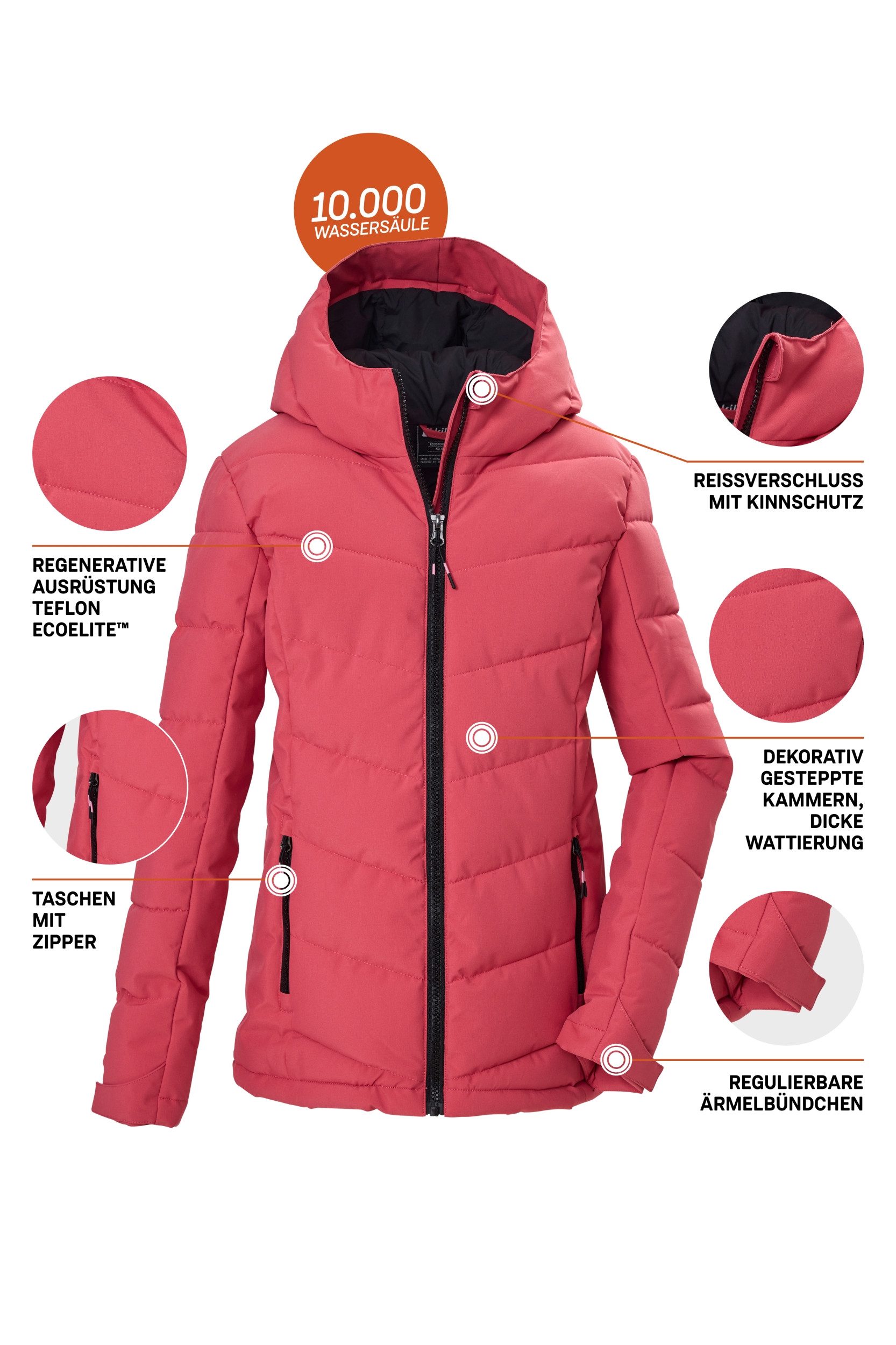 Killtec Funktionsjacke KOW 220 GRLS QLTD JCKT HOLLY BERRY – Bild 5 von 5