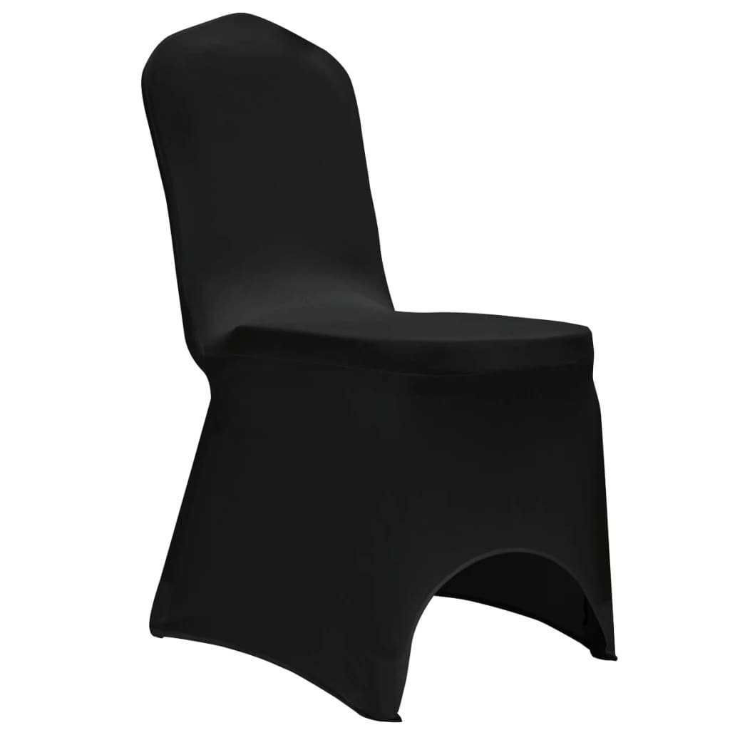 furnicato Hussen-Set Stuhlhussen Schwarz bis 100 cm Höhe, 12er Set, Polyester mit, Dehnbare Stuhlbezüge mit Spandex für Hochzeiten und Konferenzen