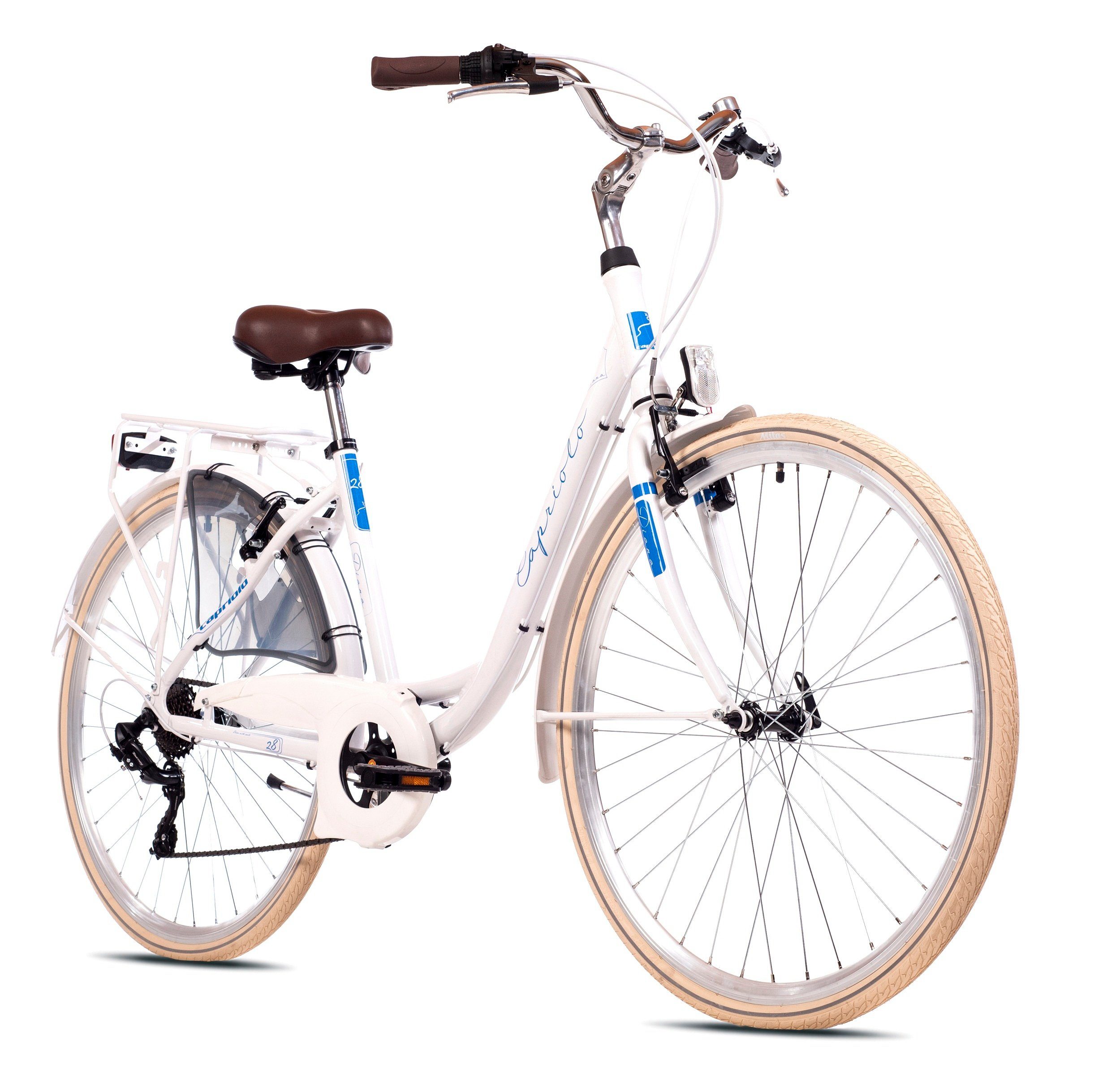 breluxx Cityrad »28 Zoll ALU Damenfahrrad Diana S weiß, Citybike mit  Gepäckträger + Beleuchtung«, 6 Gang Shimano Tourney Schaltwerk,  Kettenschaltung online kaufen | OTTO