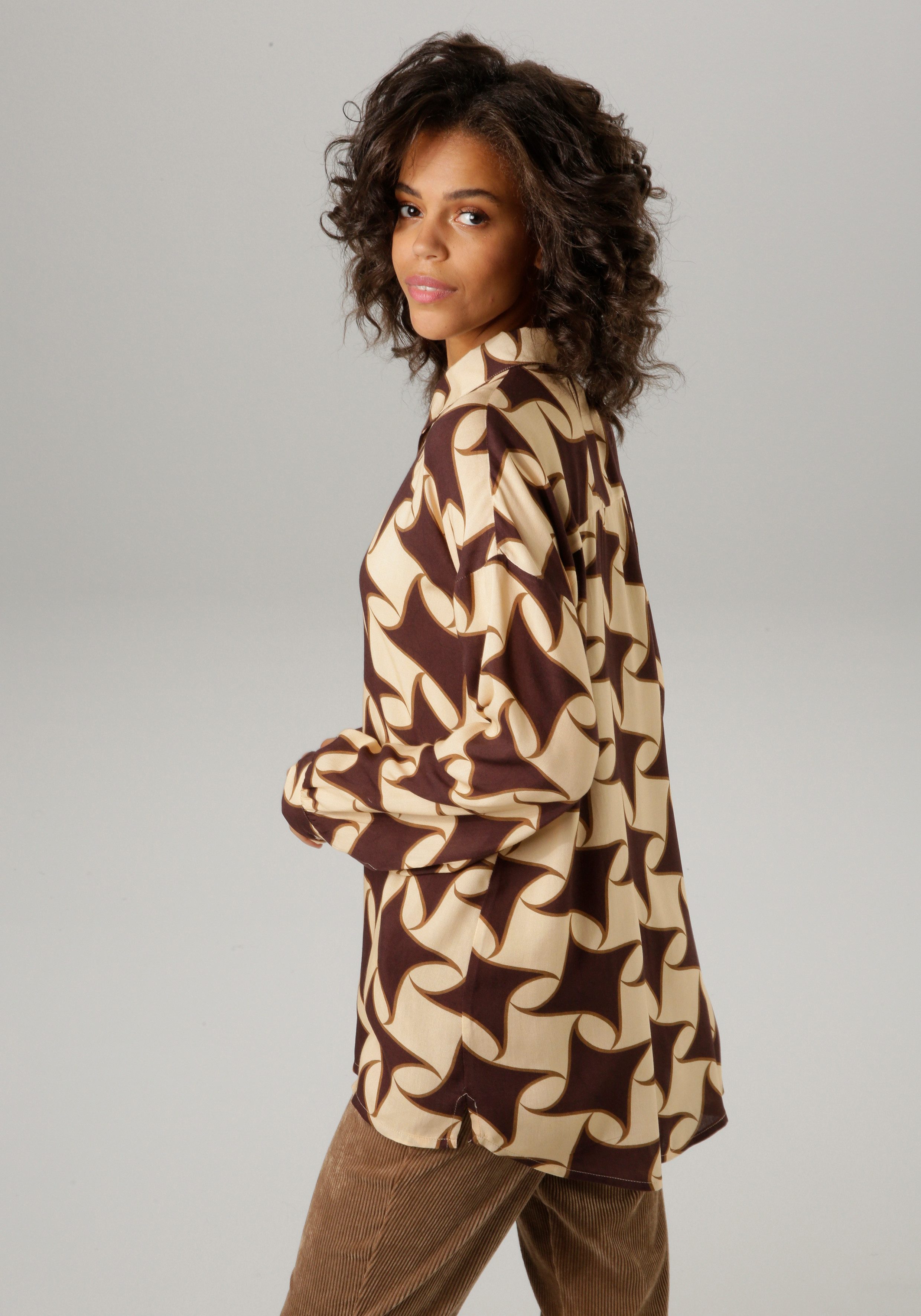 Aniston CASUAL Hemdbluse mit farbharmonischem, grafischen Druck günstig online kaufen