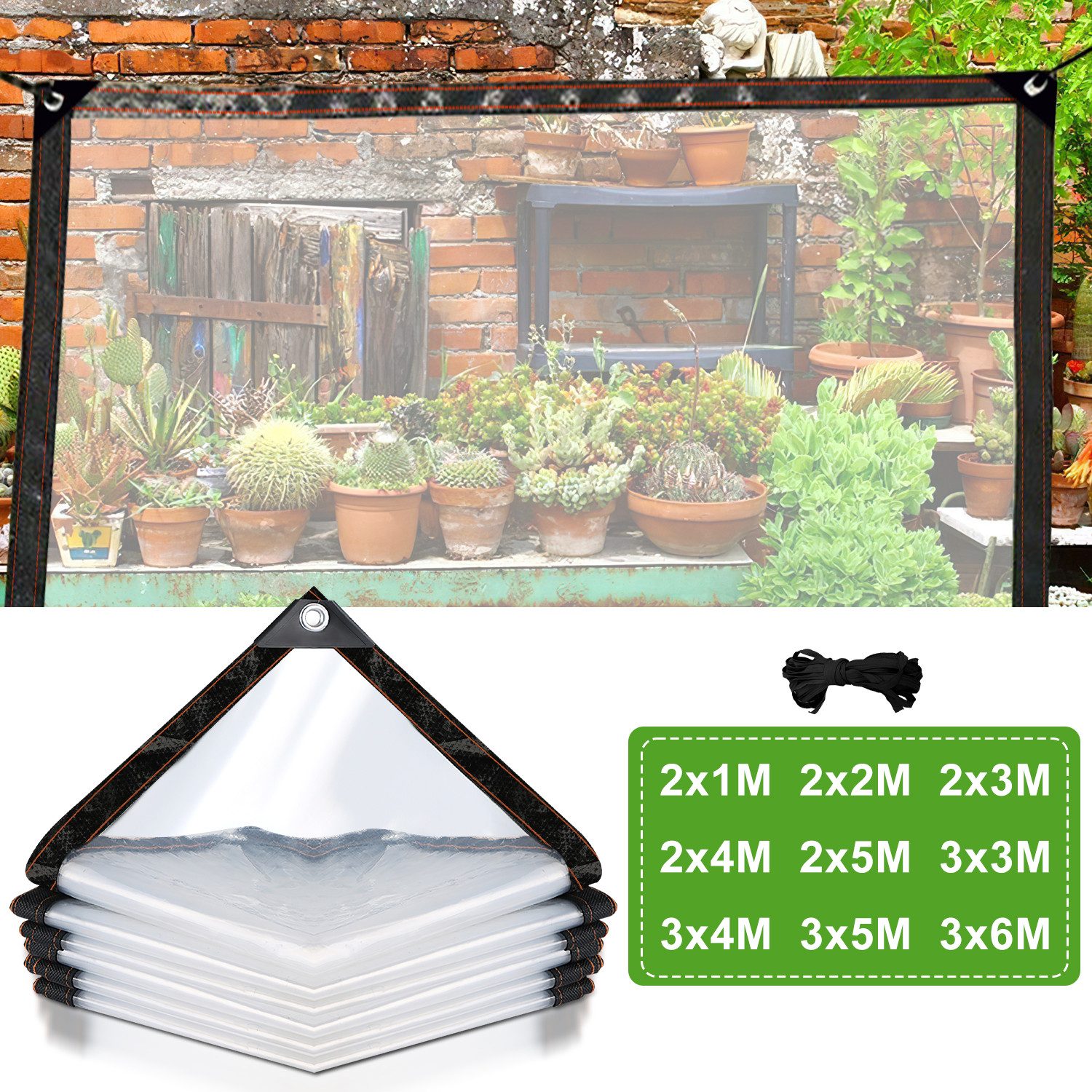 Clanmacy Schutzplane Abdeckplanen Wasserdichte Transparente Plane mit Rostf günstig online kaufen