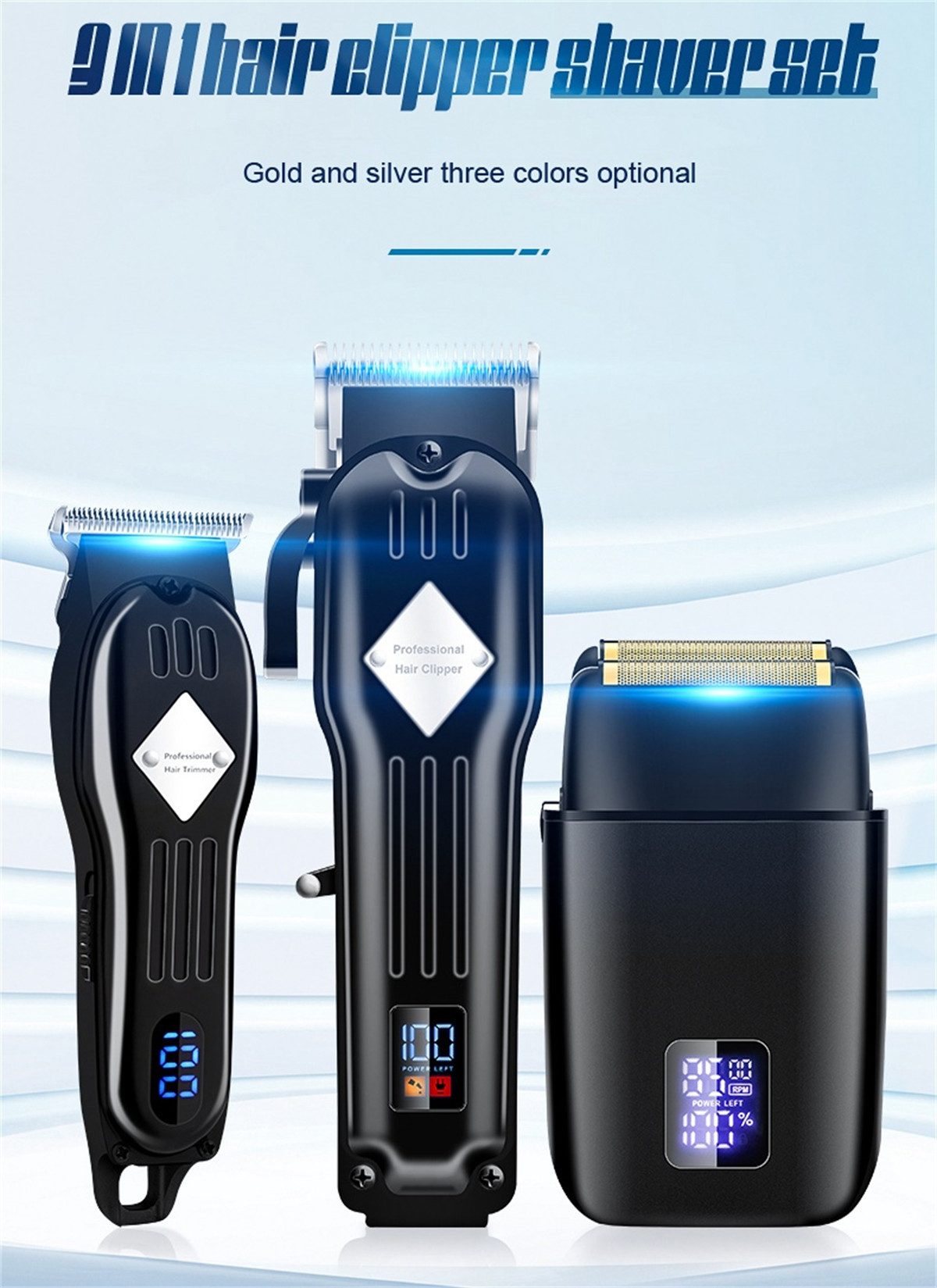 autolock Haar- und Bartschneider Haarschneidemaschine,Haarschneider Kit,Profi Haarschneider, Akku-Friseur,Bartschneider,Elektrorasierer Set Pflegesets Wasserdicht