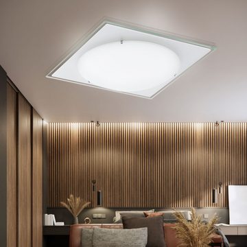EGLO LED Deckenleuchte, LED-Leuchtmittel fest verbaut, Warmweiß, Deckenlampe Deckenleuchte Wohnzimmerlampe LED Spiegelrand Flurlampe