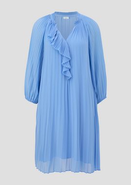 s.Oliver BLACK LABEL Minikleid Plissiertes Kleid aus Chiffon Volants