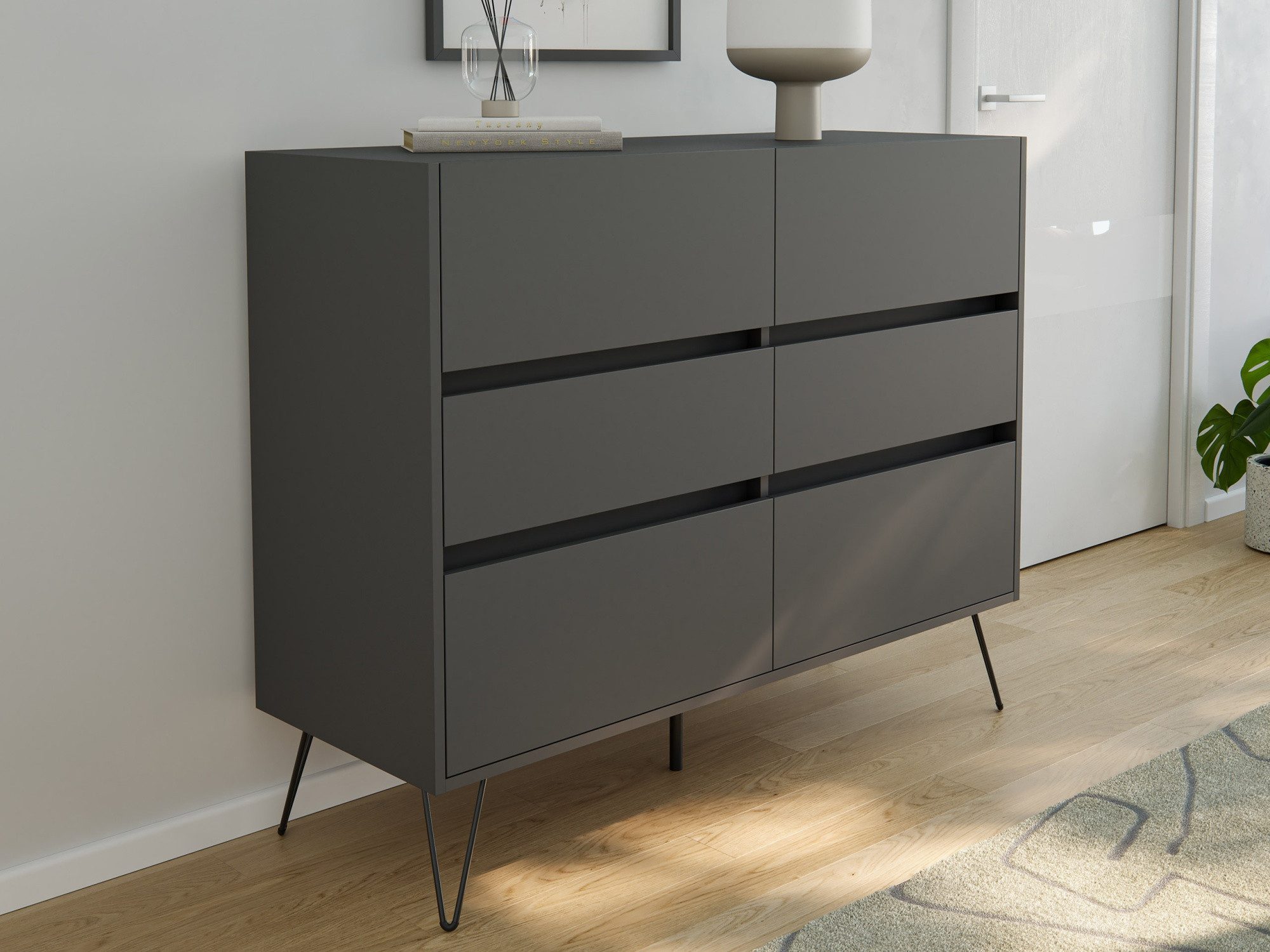 Magnolia Home Sideboard Design Sideboard Kommode Volo 120cm Greifraum 6 SoftClose Schubladen G