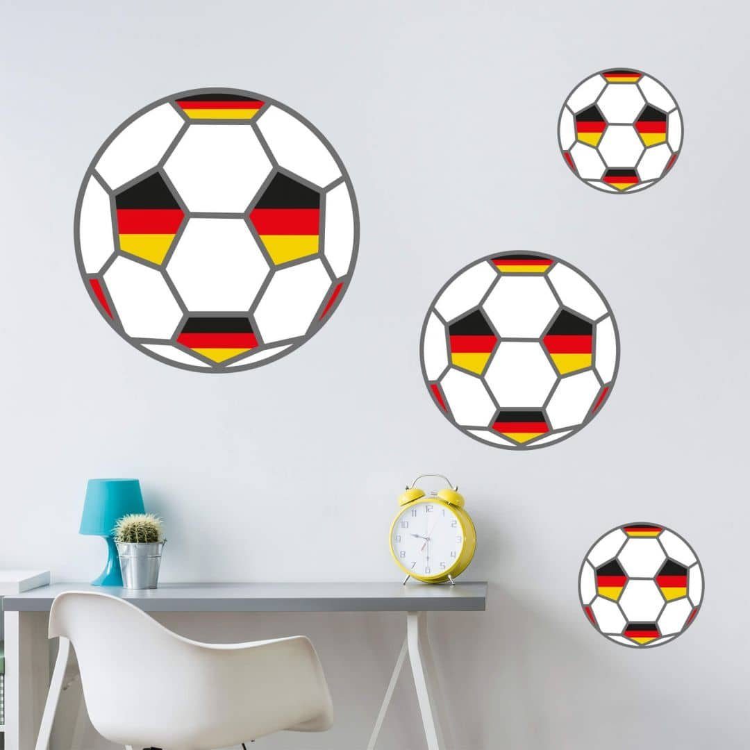 K&L Wall Art Wandtattoo Fußball WM Deutschland Flagge Kinder Klebebilder Wohnzimmer modern, Wandbild selbstklebend, entfernbar