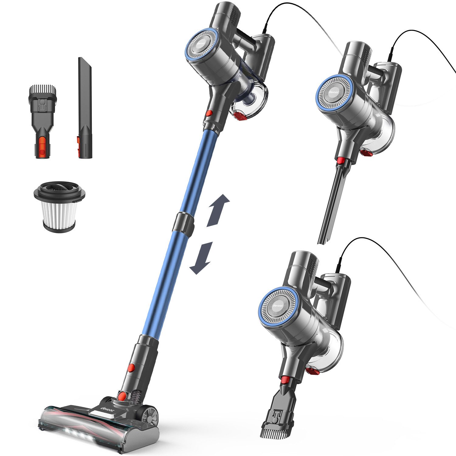 INSE Hand-und Стальной пылесос I8, 600 W, mit Beutel, 23KPA Starke Saugkraft, Elektrische Bodenbürste