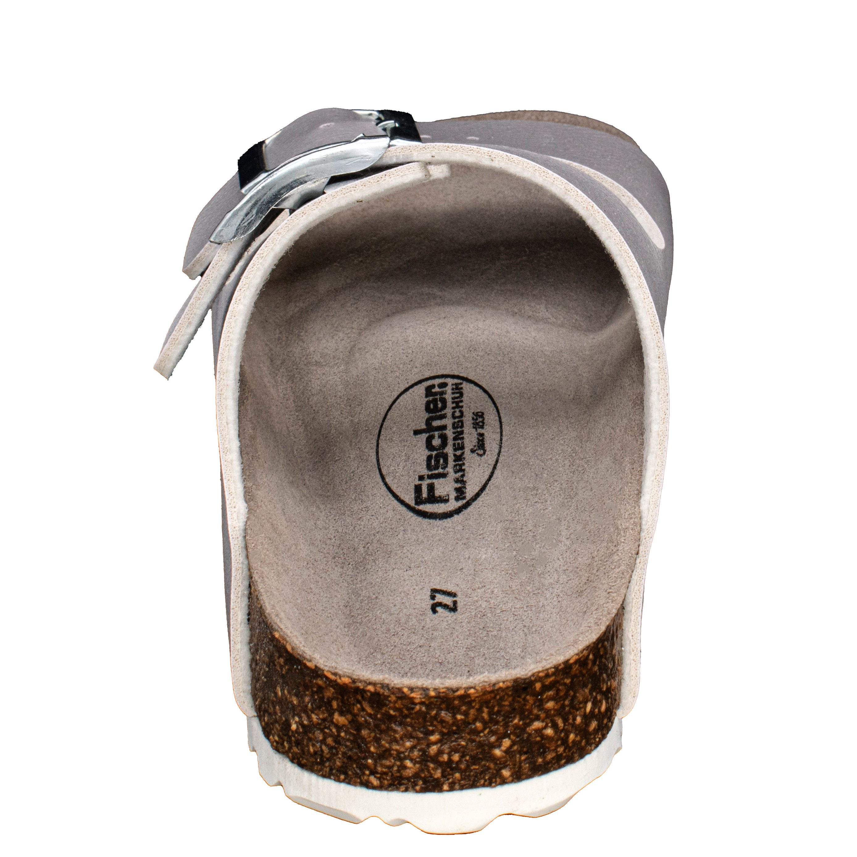 Fischer-Markenschuh Hawaii Pantolette aus Vegano (Lederimitat), mit Fleecefutter, gepolstertes Fußbett