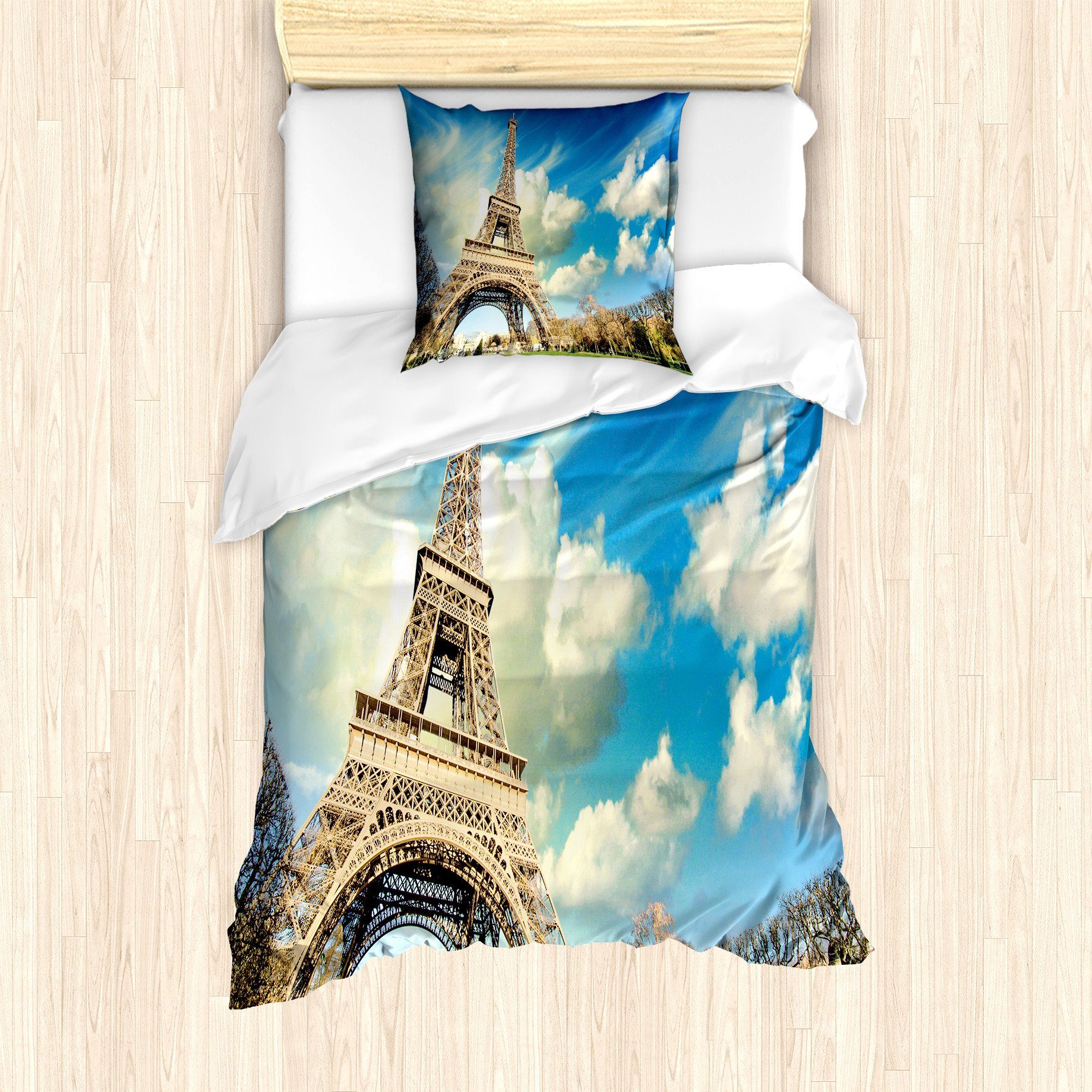 Bettwäsche »Milbensicher Allergiker geeignet mit Kissenbezug«, Abakuhaus,  Microfaser, Paris Eiffelturm Herbst-Bäume