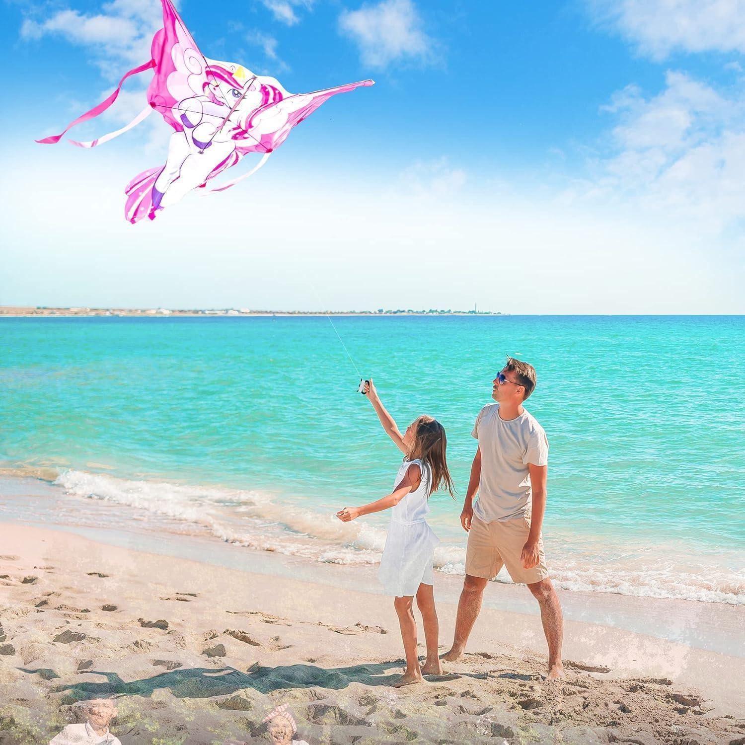 LuxusKollektion Flug-Drache Einhorn Drachen für Kinder und Erwachsene, großer Stranddrachen