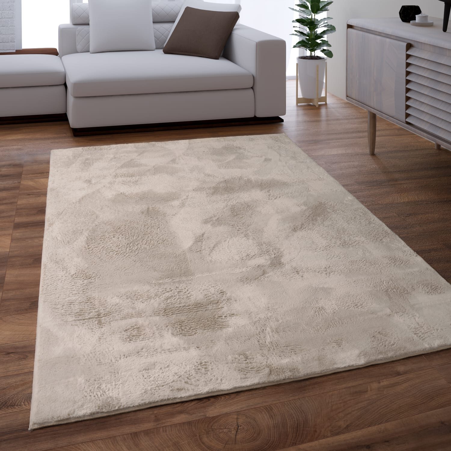Teppich waschbar Einfarbig Wohnzimmer schmutzabweisend Teppich Kurzflor