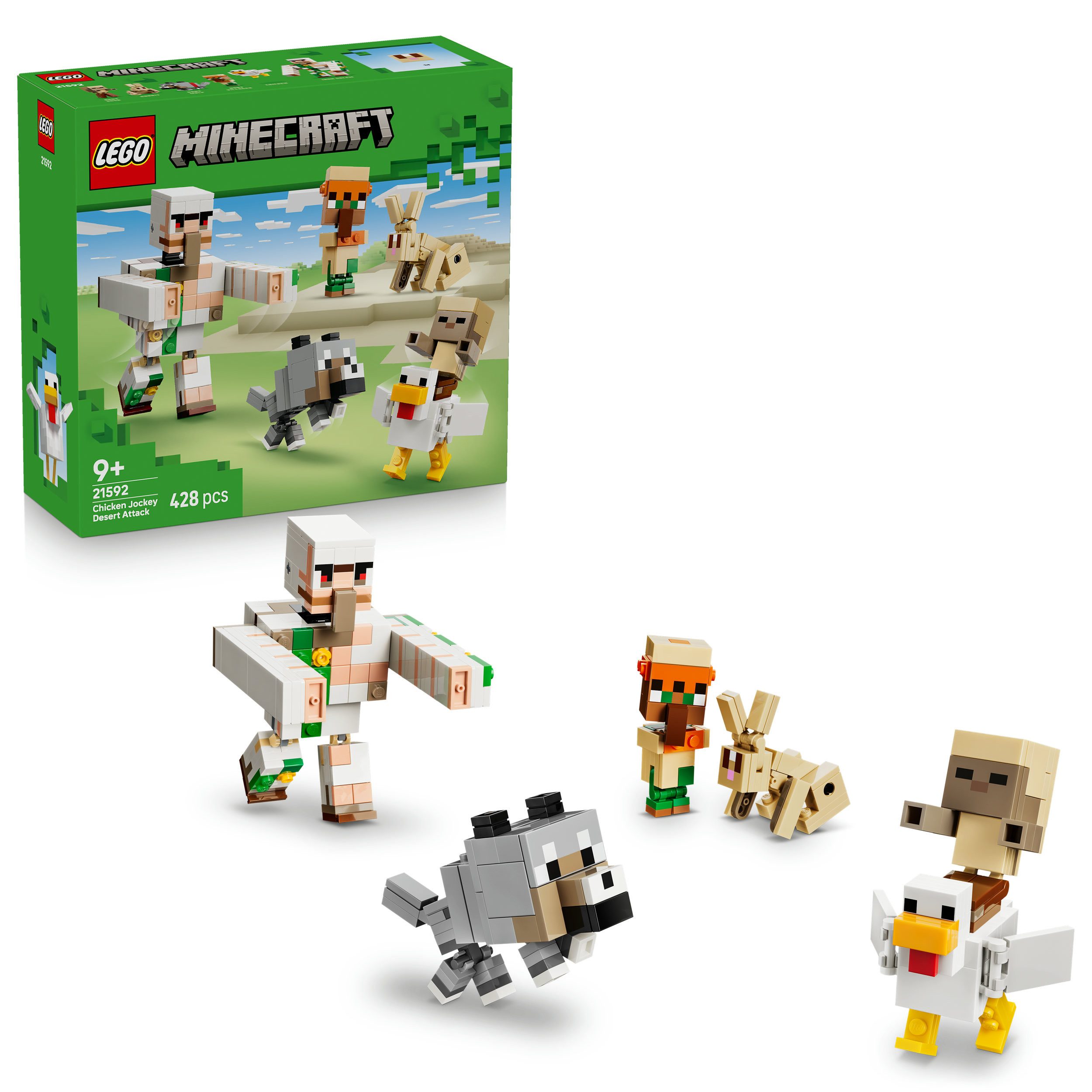 LEGO® Angriff des Hühnerreiters in der Wüste (21592), LEGO Minecraft Konstruktionsspielsteine, (428 St), Made in Europe